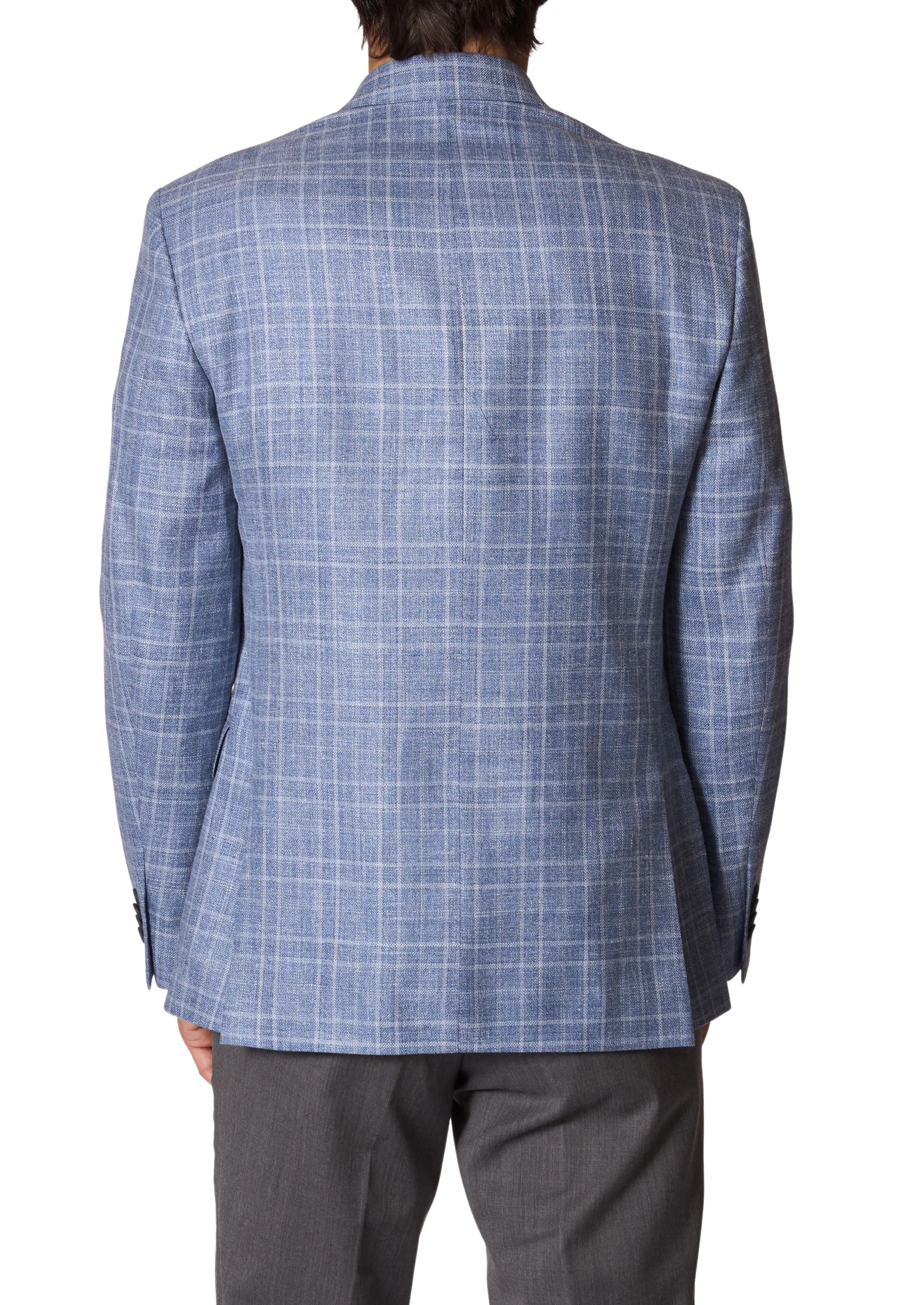 JB Britches Plaid Sport Coat - Light Blue