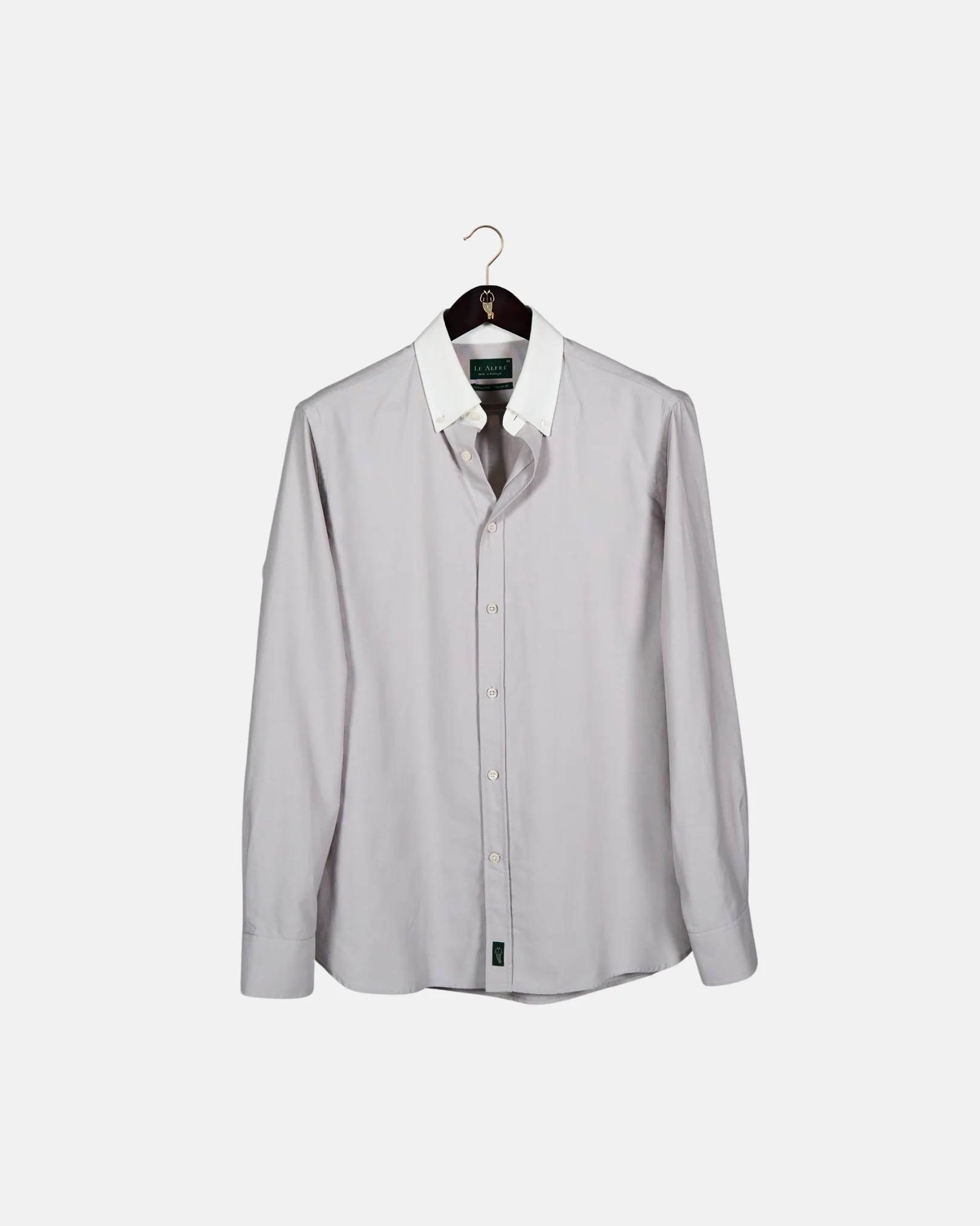 'Le Original' Grey Contrast Collar Oxford Shirt