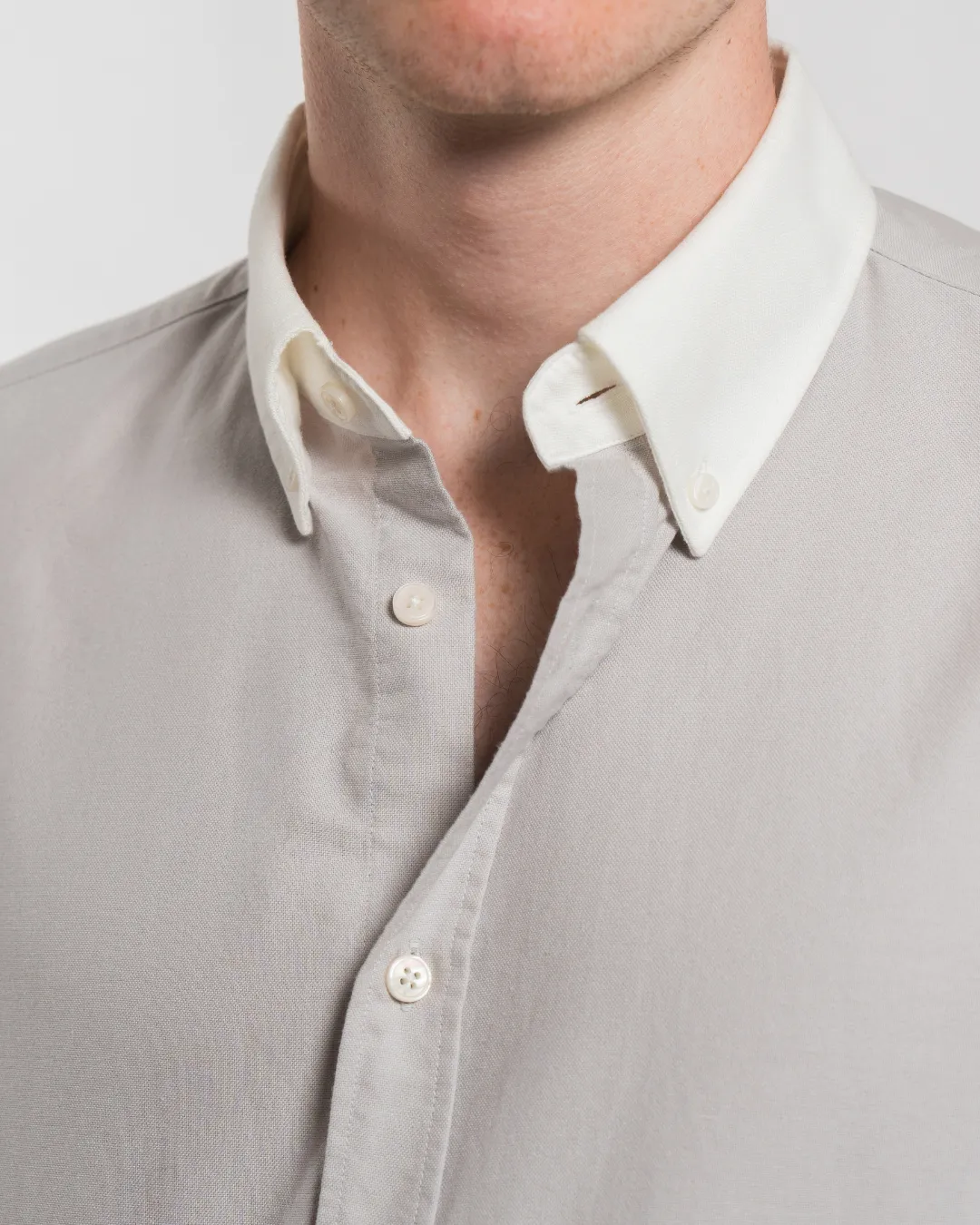 'Le Original' Grey Contrast Collar Oxford Shirt