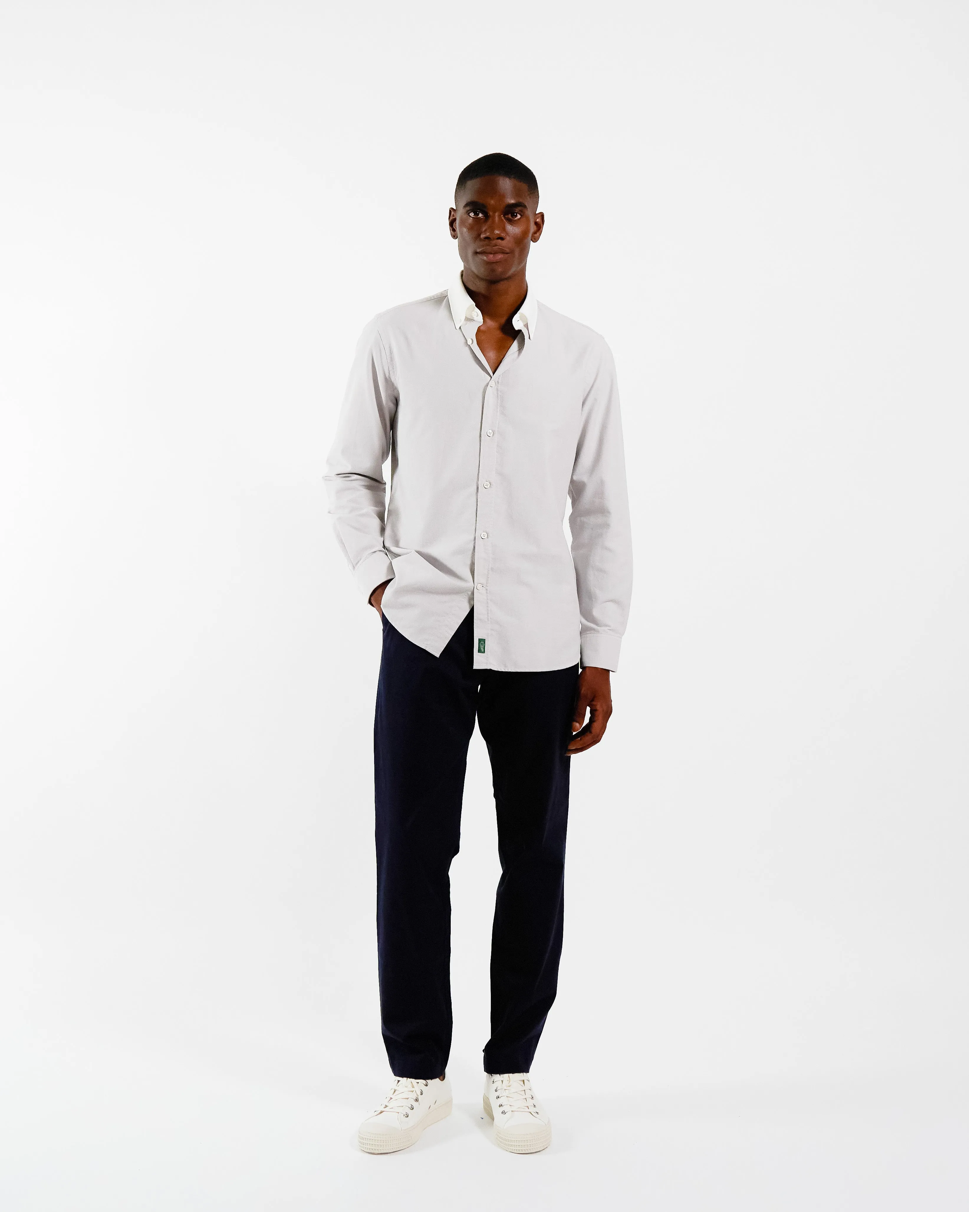 'Le Original' Grey Contrast Collar Oxford Shirt