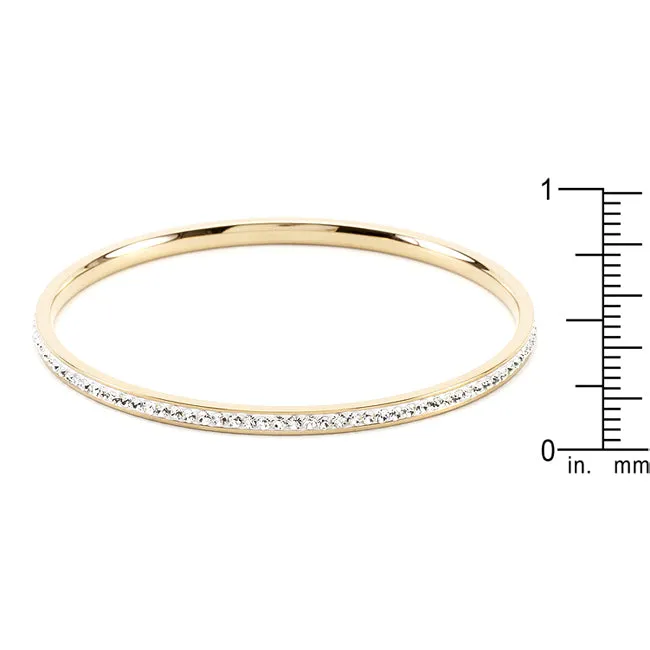 LOVCIA Jewelry Timeless Gold-Plated Crystal Bangle Bracelet