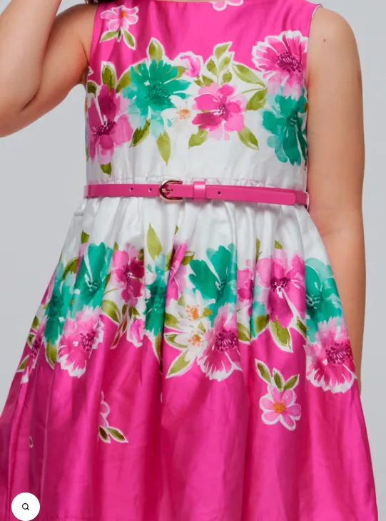 MAYORAL<BR>
Poplin Belted Dress<BR>
Pink<BR>
