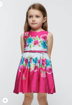 MAYORAL<BR>
Poplin Belted Dress<BR>
Pink<BR>