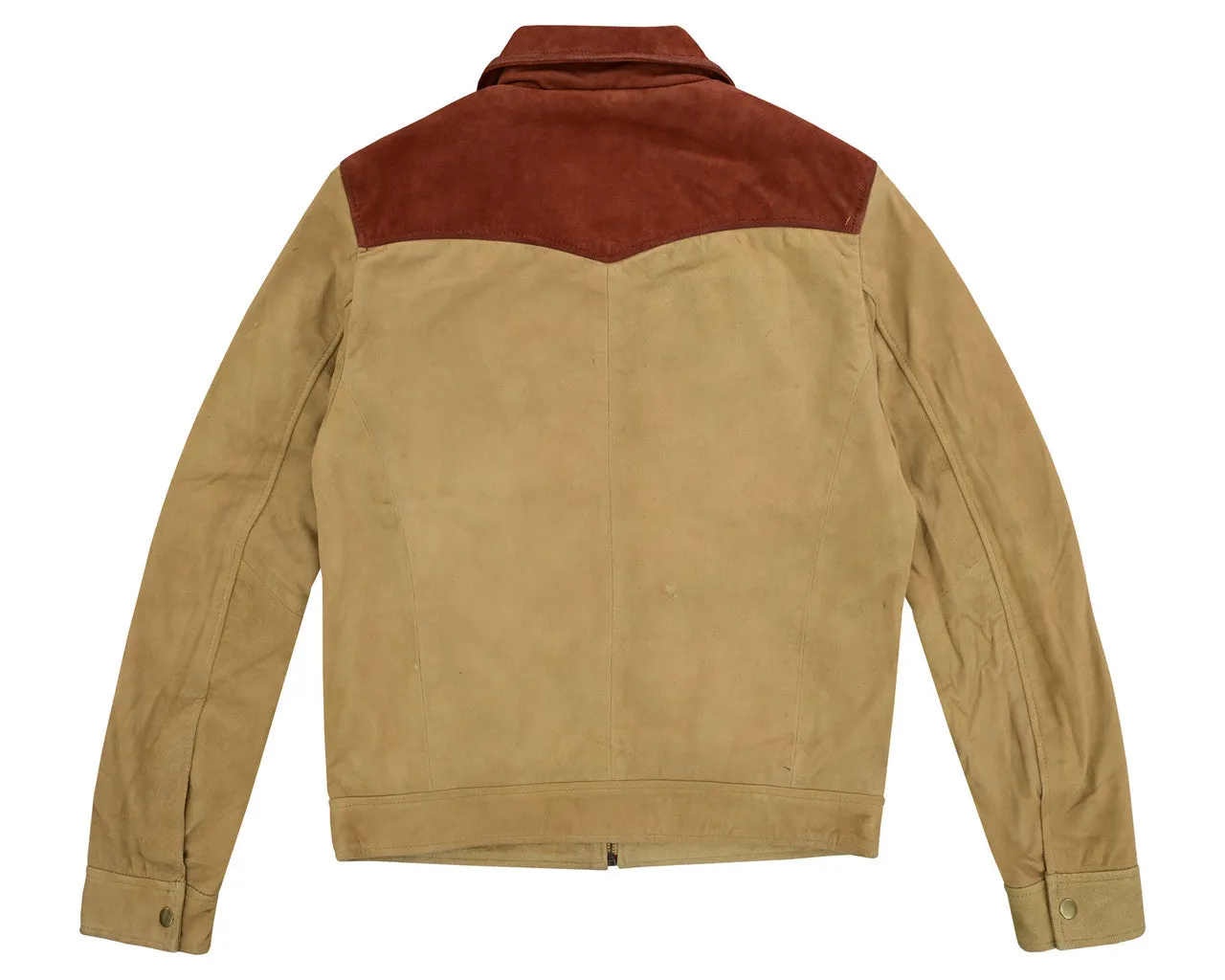 Men's Western Goat Suede Two-Tone Leather Jacket