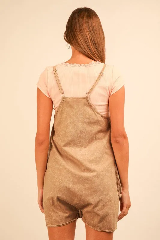 Mineral Washed Onesie in Mocha