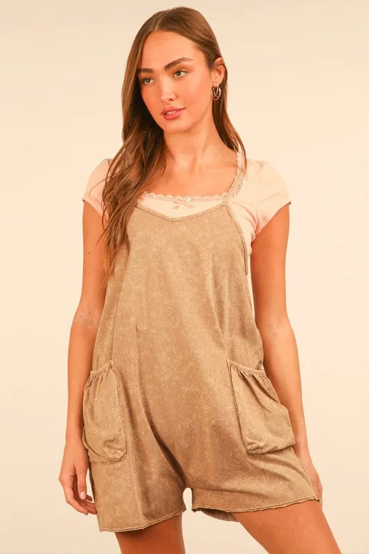 Mineral Washed Onesie in Mocha