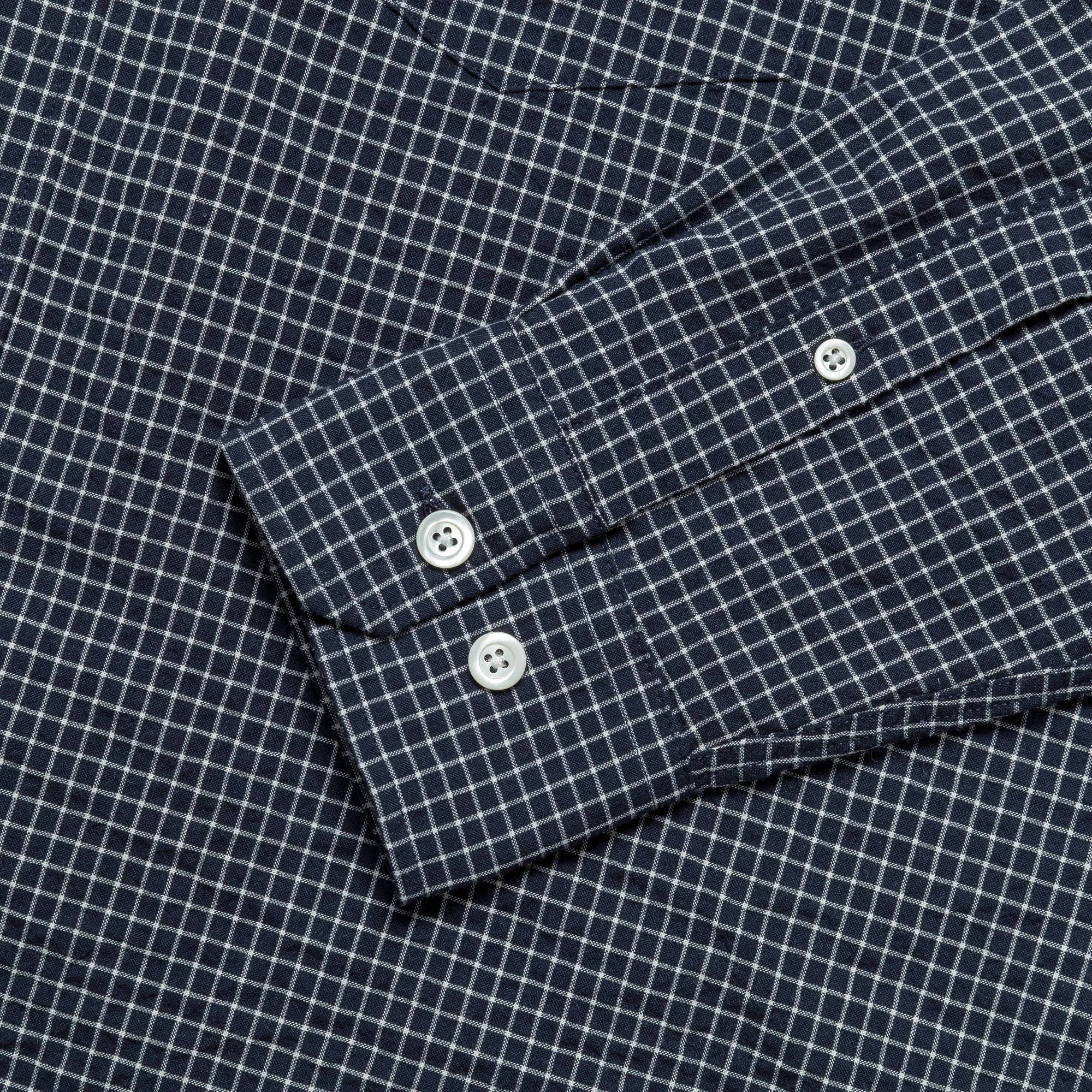 Mo Check Oversized Shirt - Dark Navy