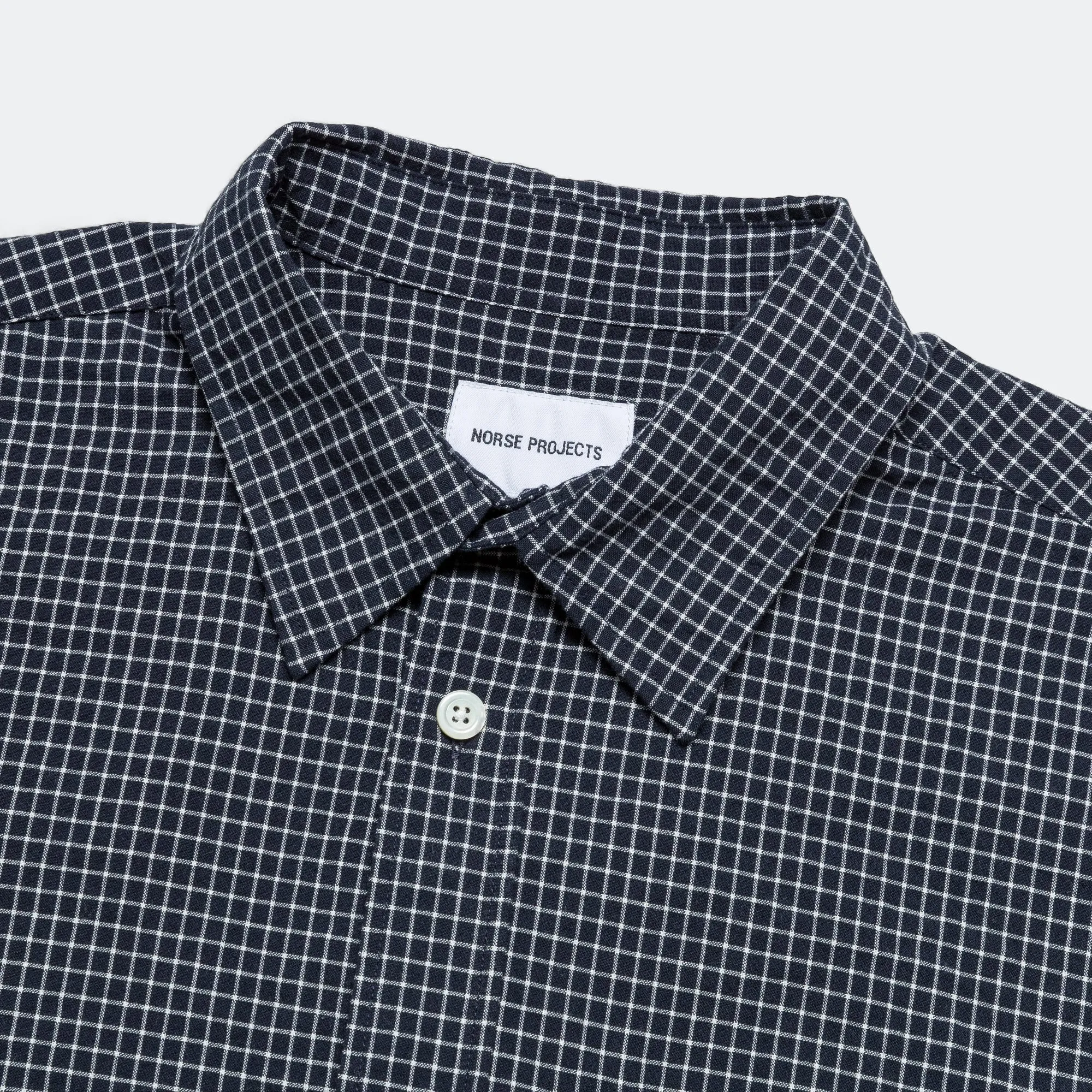 Mo Check Oversized Shirt - Dark Navy
