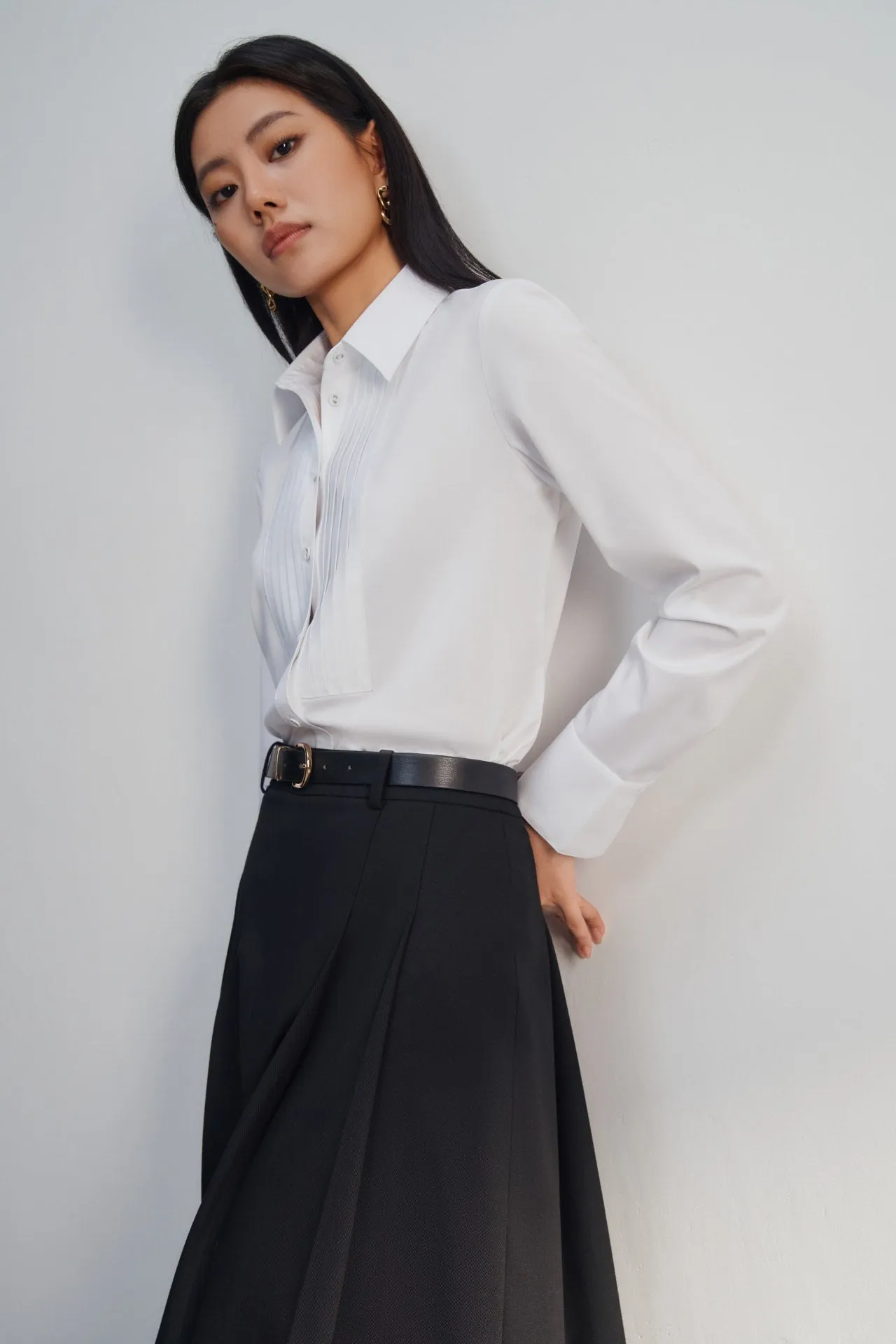 Modal Spandex Tuxedo Twill Shirt