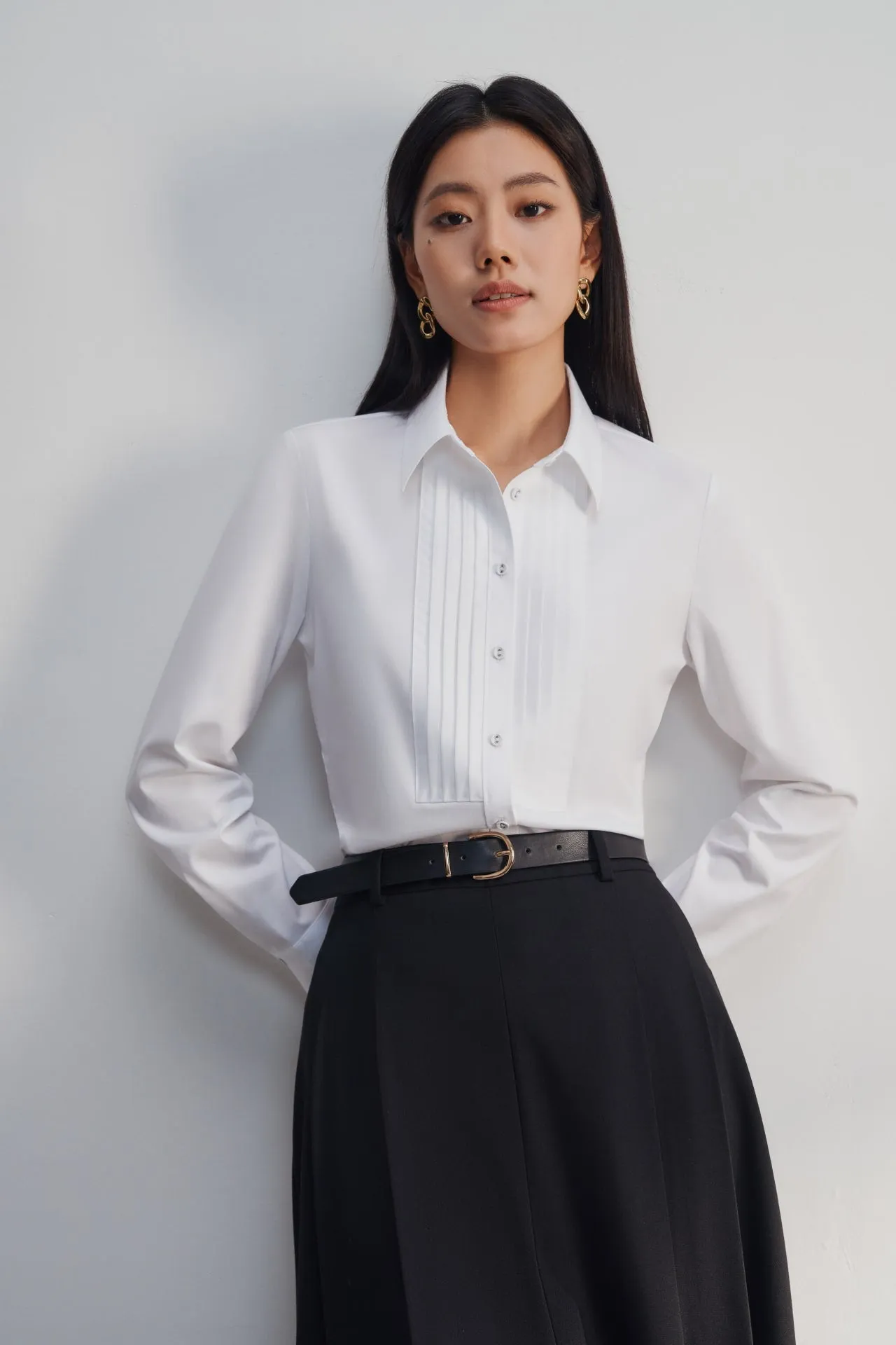 Modal Spandex Tuxedo Twill Shirt
