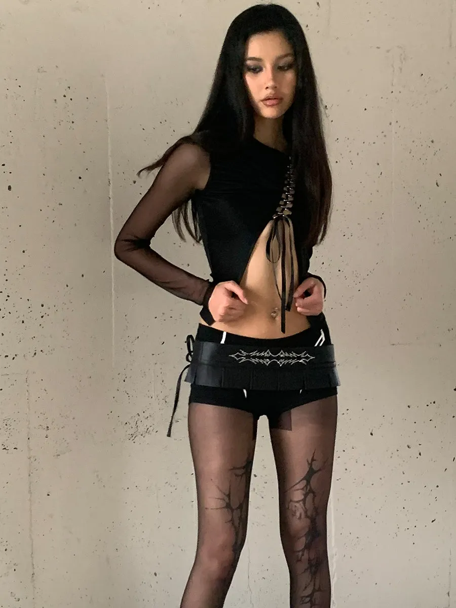 Moonlit Lace-Up Top