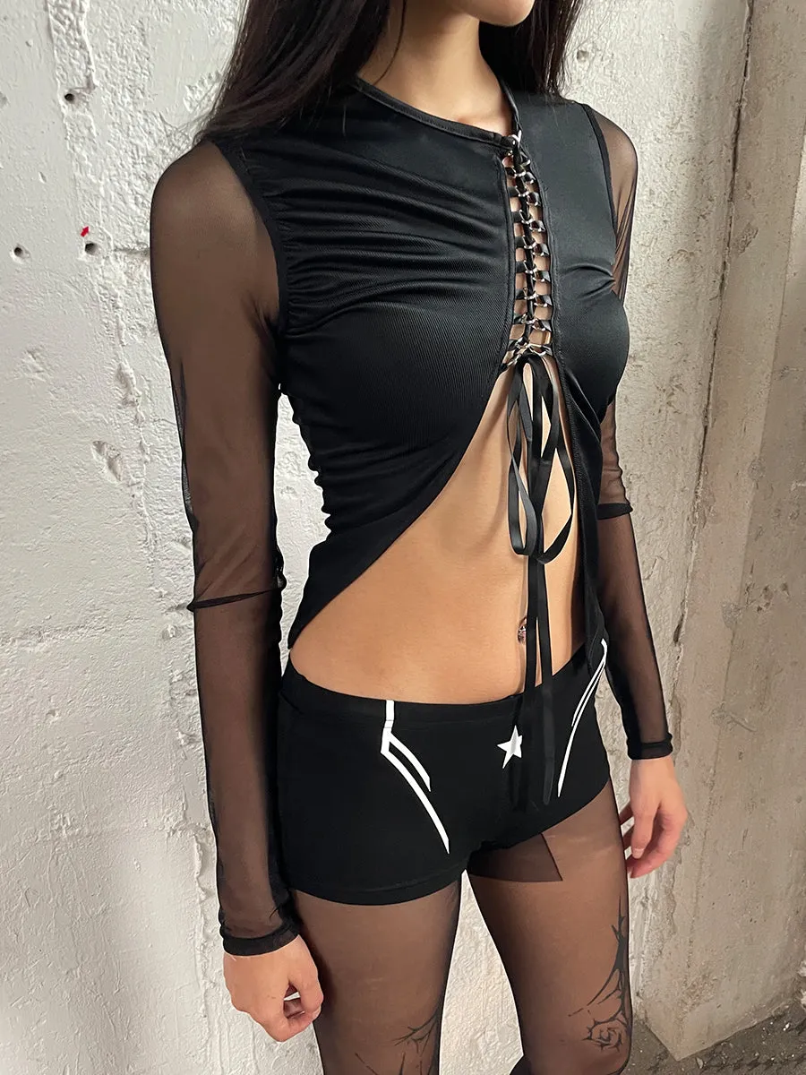 Moonlit Lace-Up Top