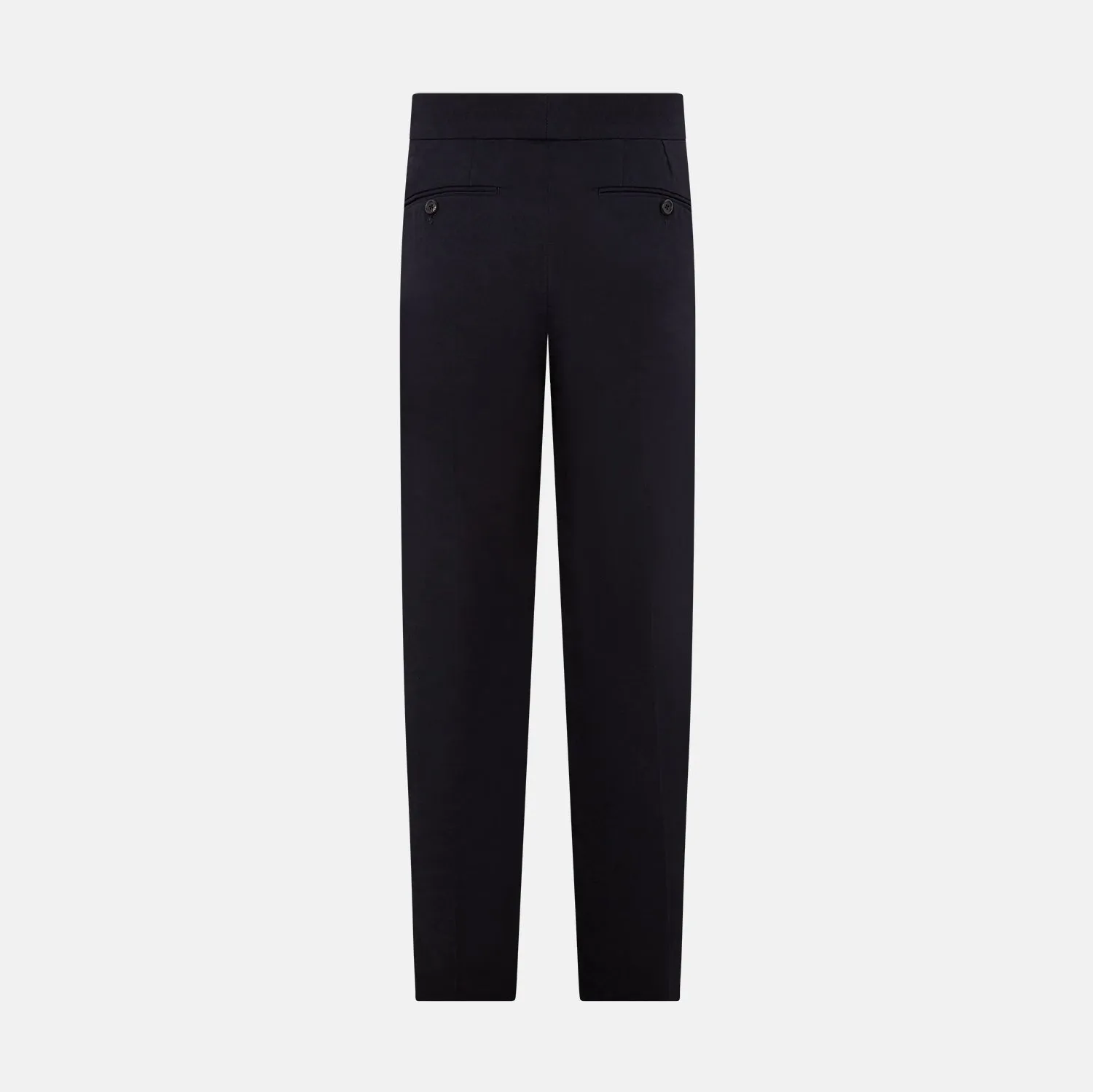 Navy Linen Blend Henry Trousers