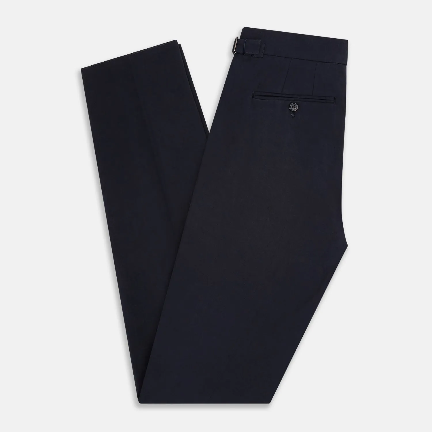 Navy Linen Blend Henry Trousers