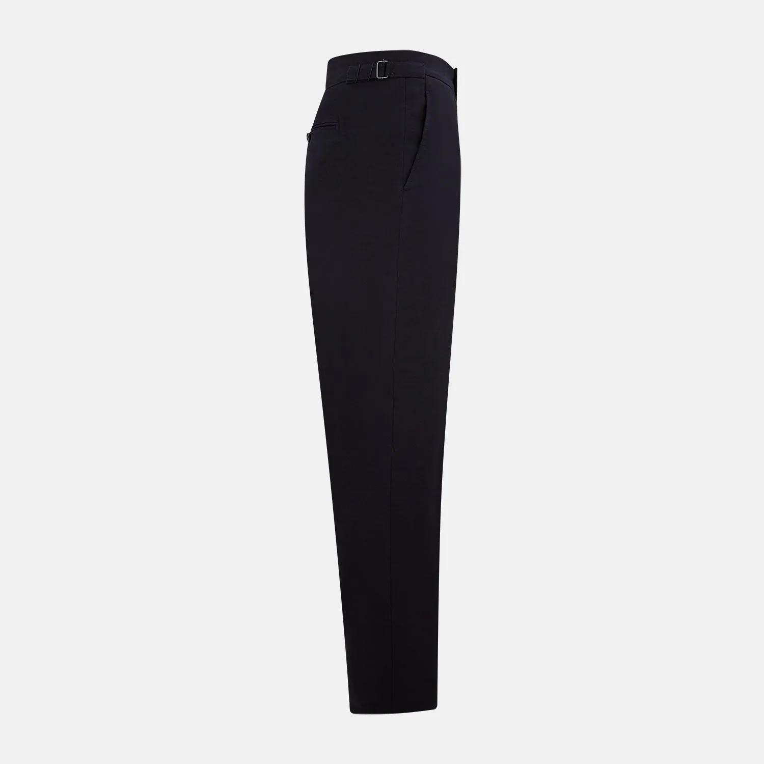Navy Linen Blend Henry Trousers