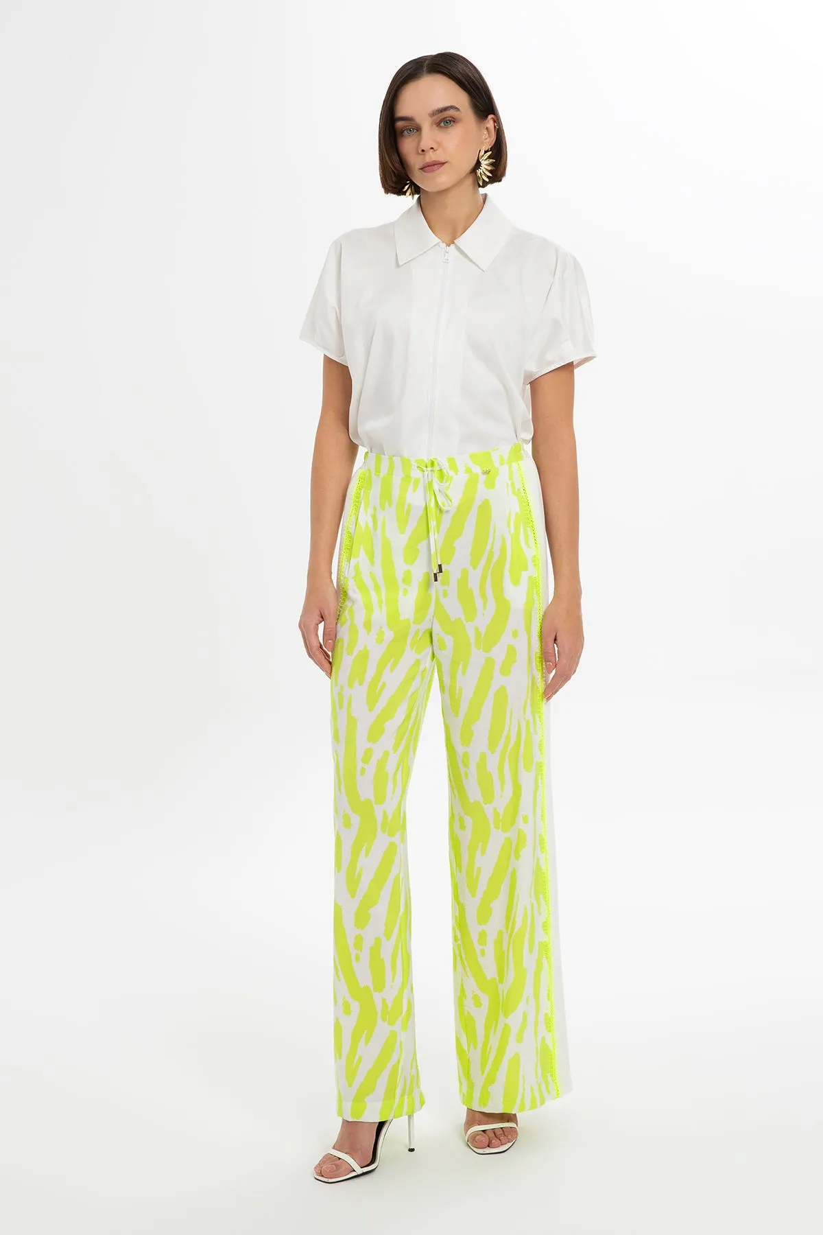Neon Green Relaxed Fit Pants