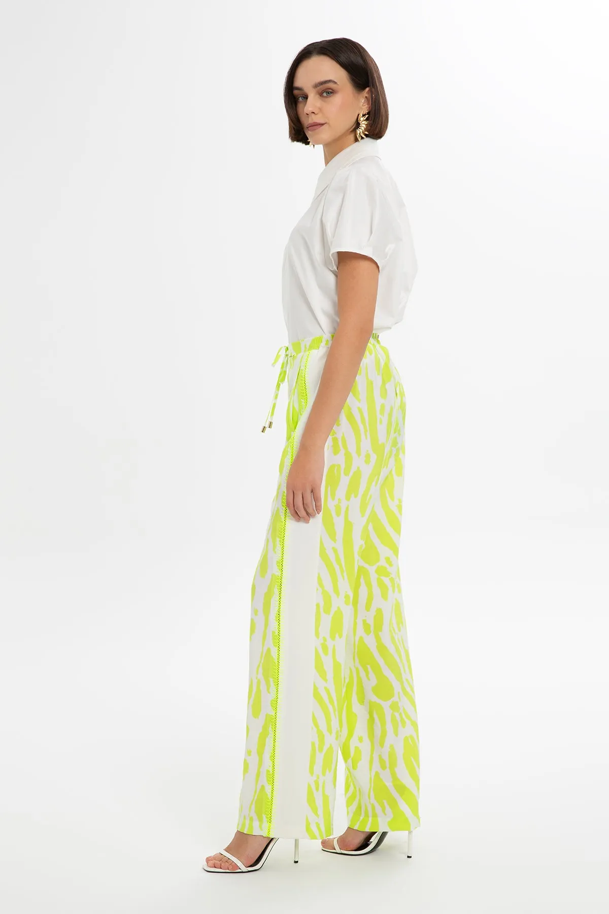 Neon Green Relaxed Fit Pants