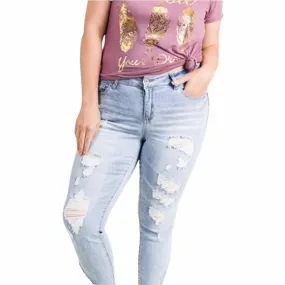 NEW Mid Rise Distressed Denim Jeans Size 18