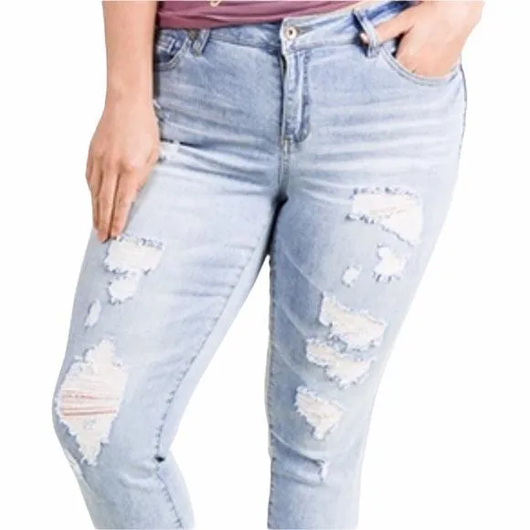 NEW Mid Rise Distressed Denim Jeans Size 18