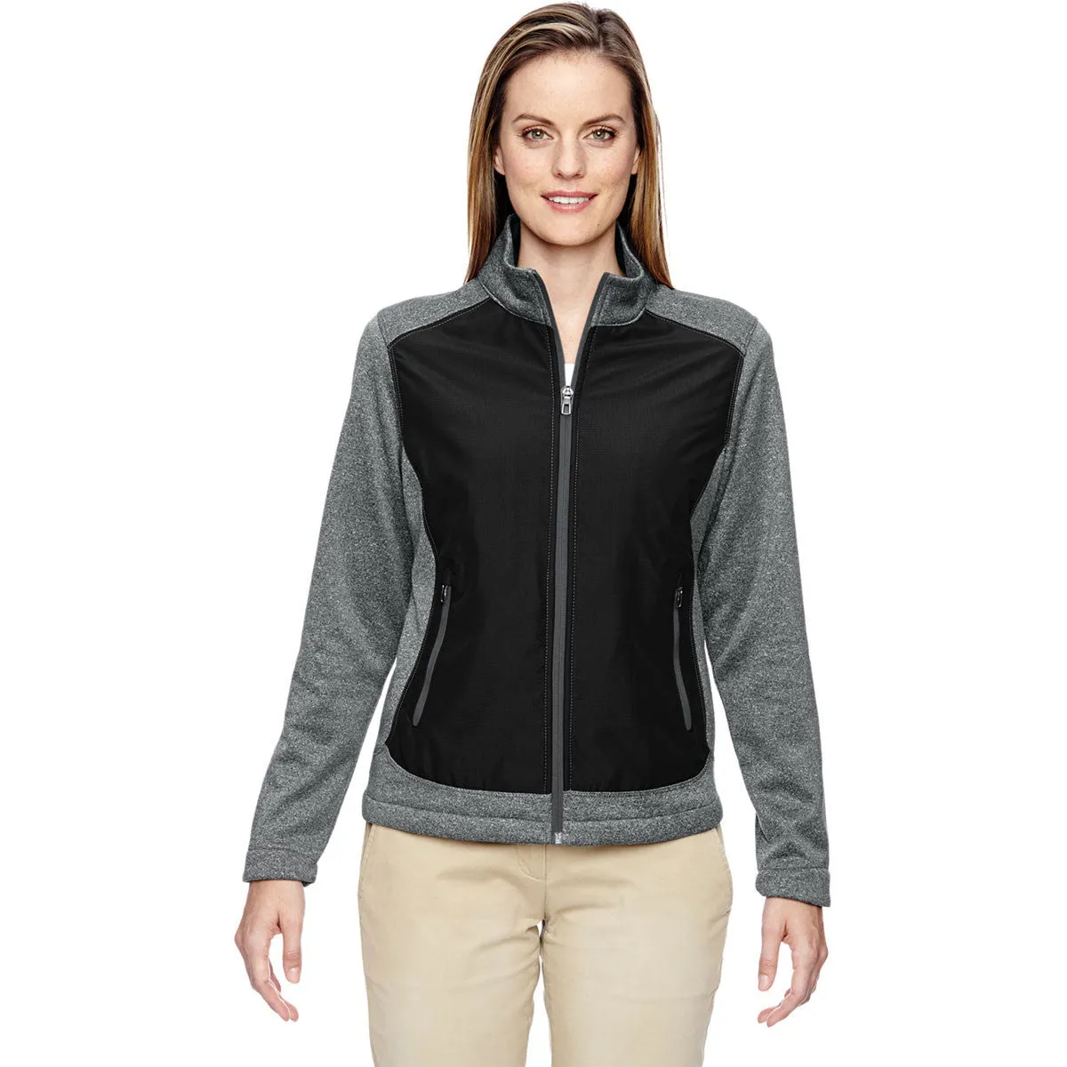 North End Women's Black Victory Hybrid Performance Fleece Jacket