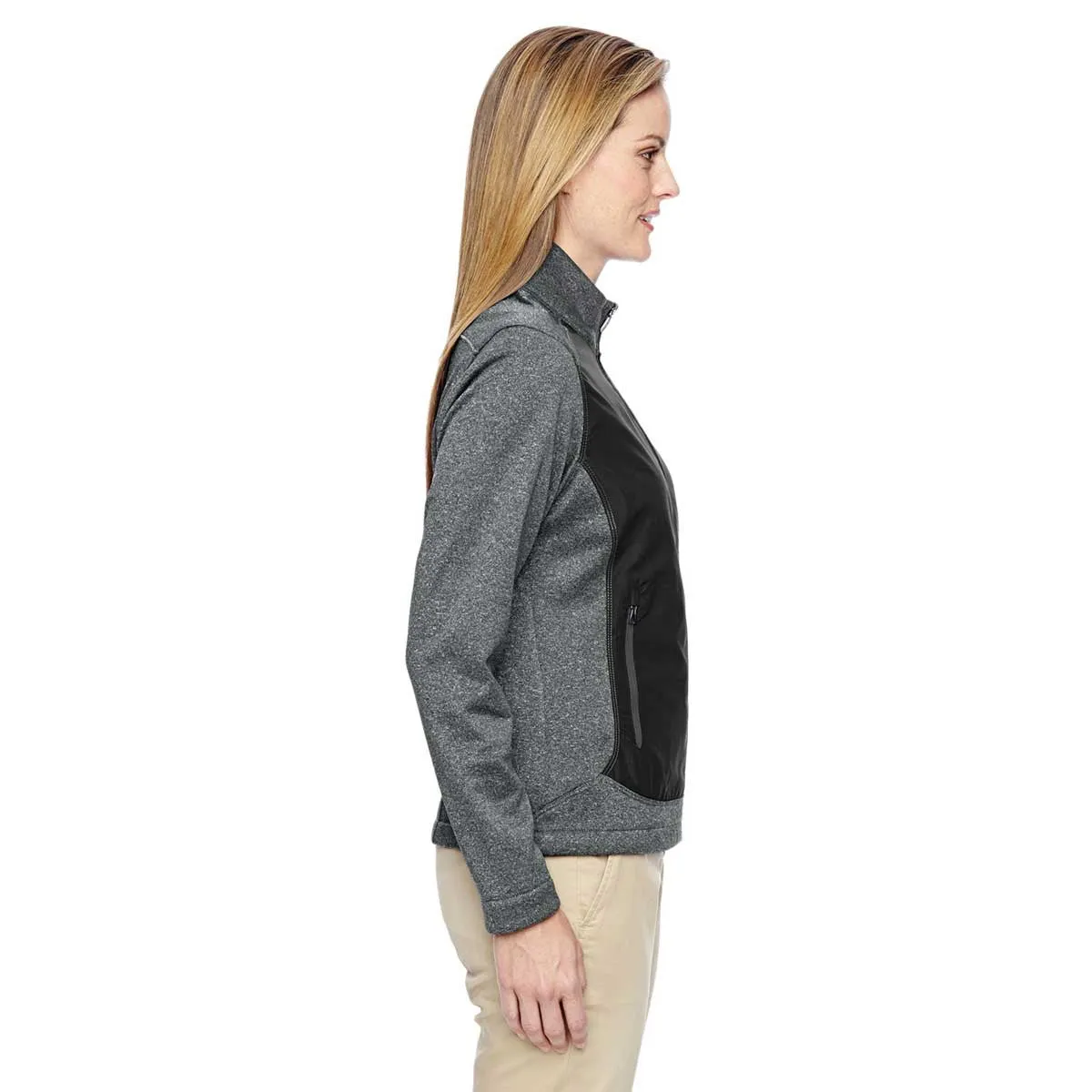 North End Women's Black Victory Hybrid Performance Fleece Jacket