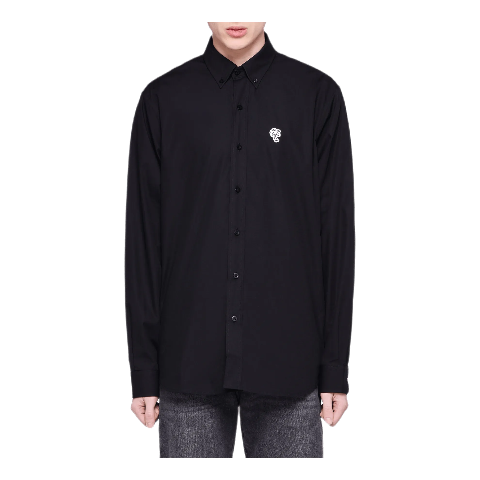 Poplin Palm Shirt Black