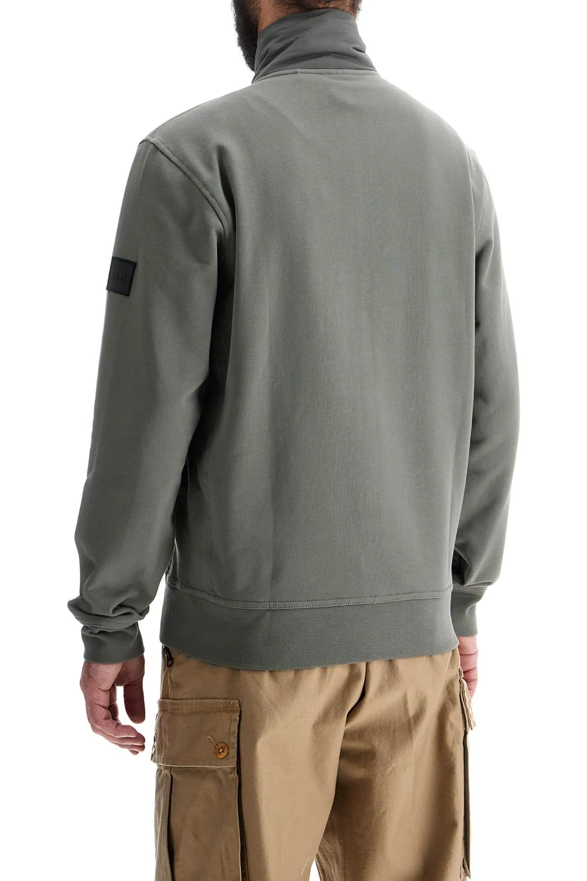 Quilted Diamond Patterned Cotton Sweatshirt