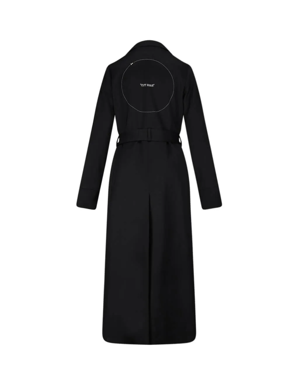 "CUT HERE" Gabardine Trench Coat