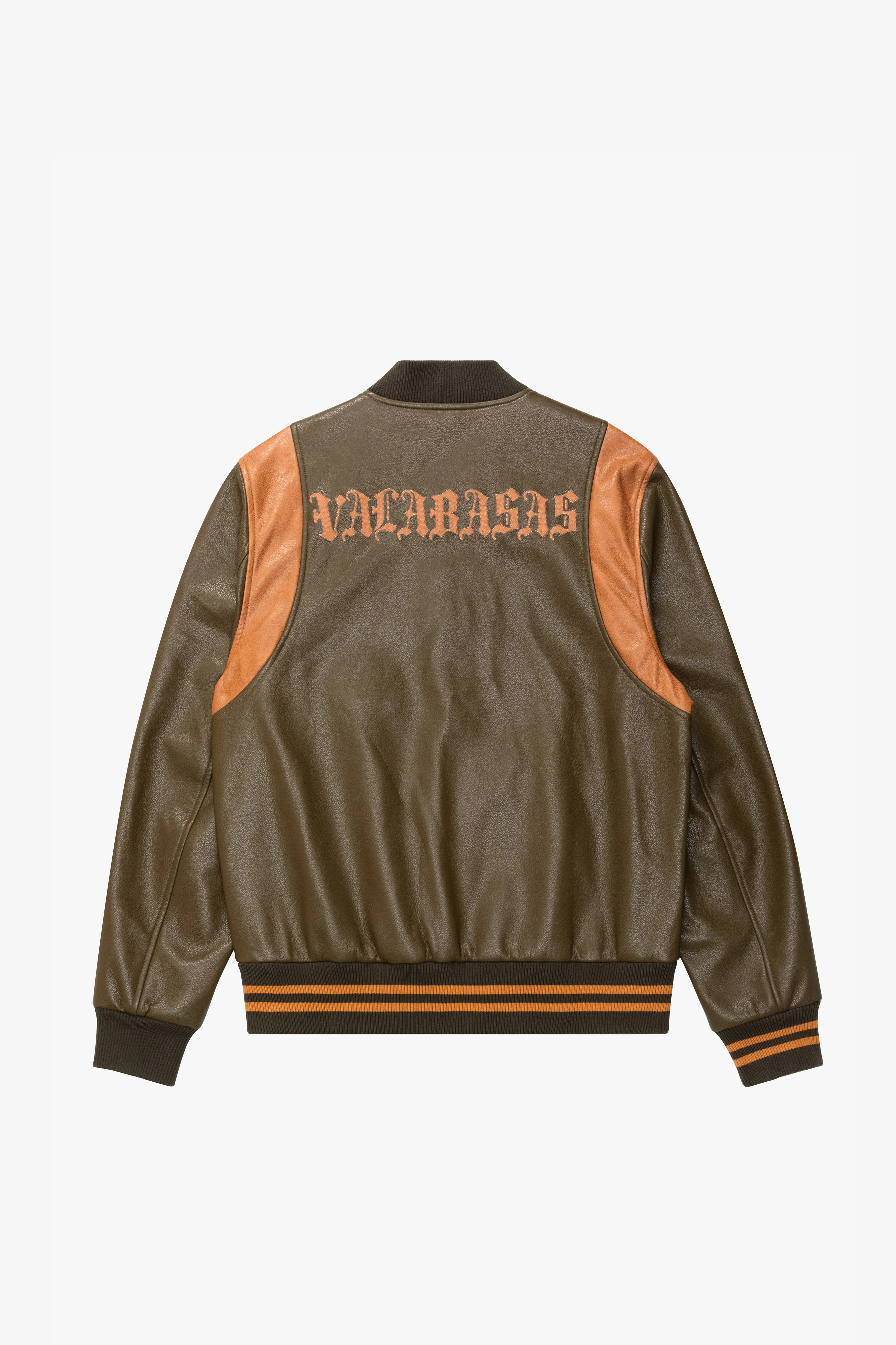 "UNAVERSITA" OLIVE BROWN LEATHER JACKET