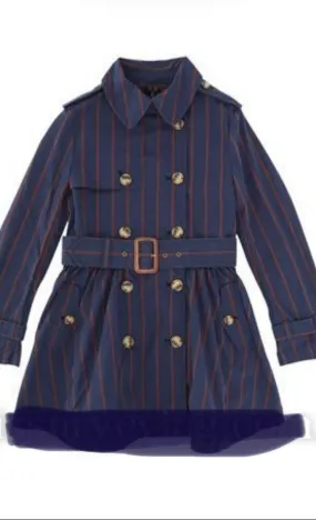 Ralph Lauren Polo Ralph Lauren Striped Trench Navy Girl Coats & Jackets 16years Children
