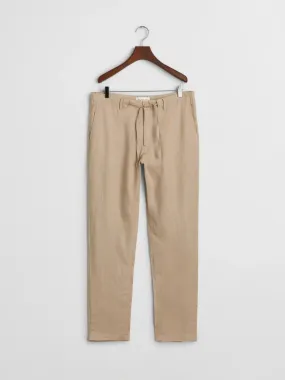 RELAXED LINEN DS PANTS Beige