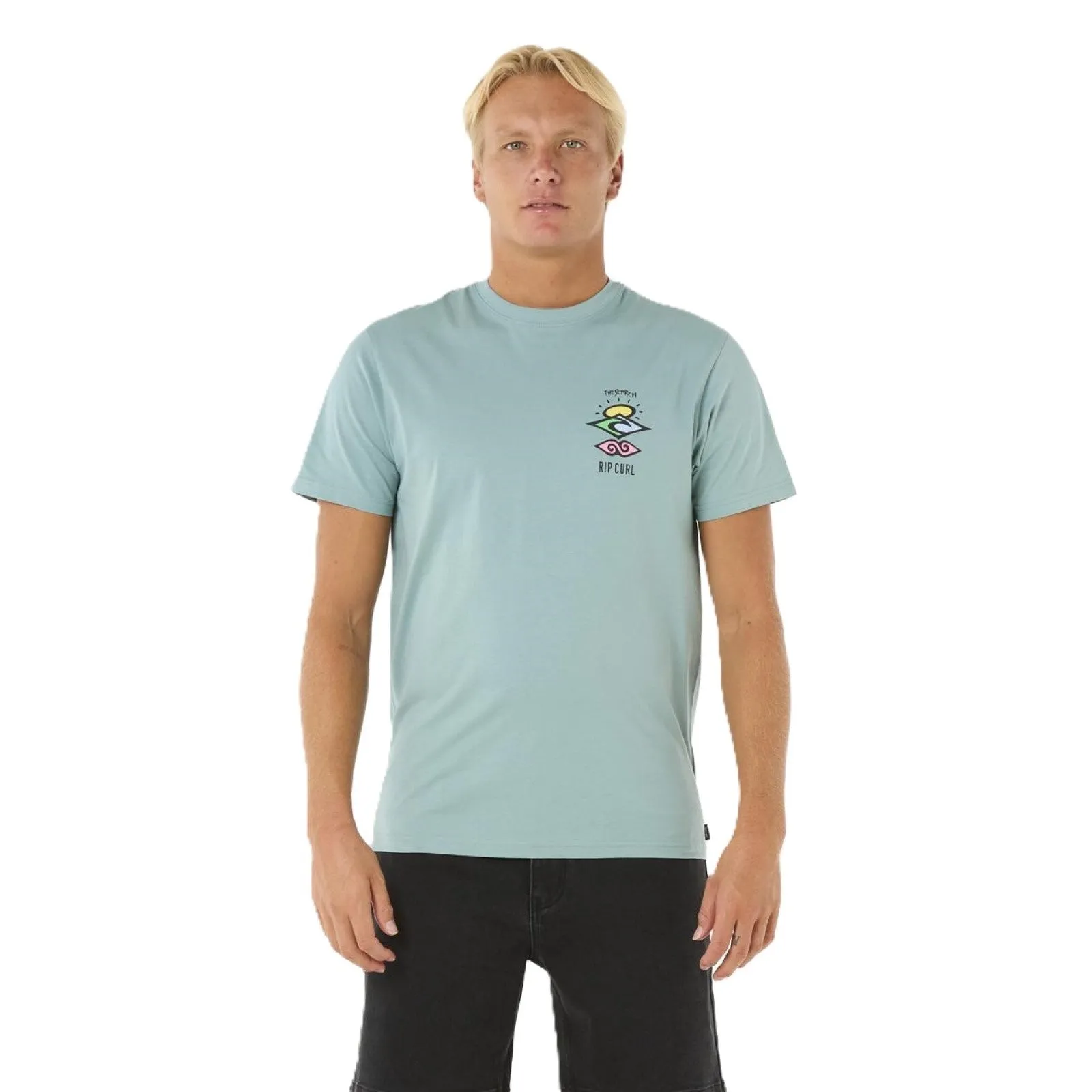 Rip Curl Mens Search Icon Short Sleeve Crew Neck T-Shirt