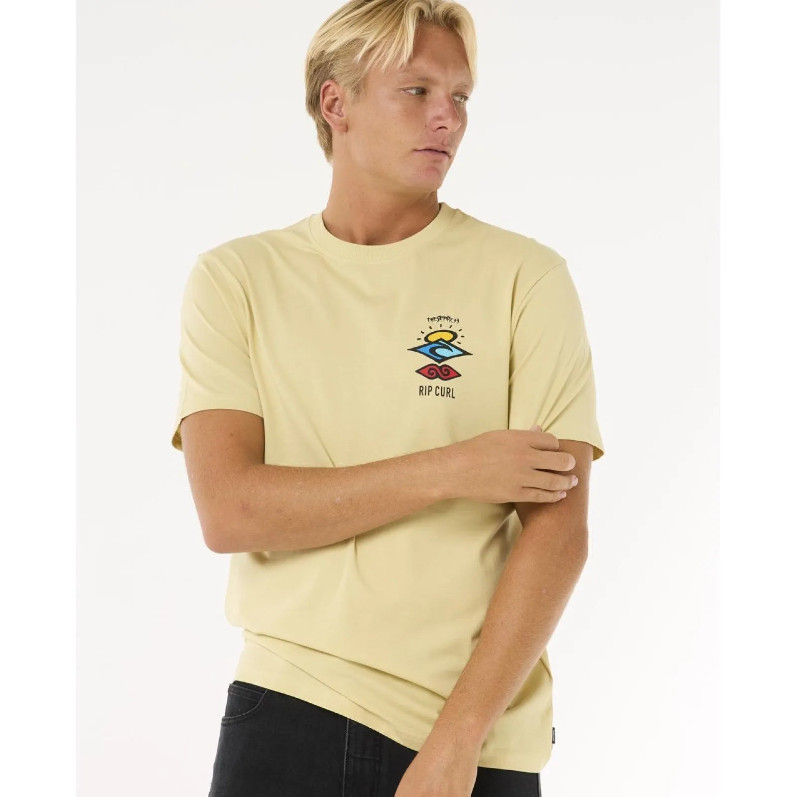 Rip Curl Mens Search Icon Short Sleeve Crew Neck T-Shirt