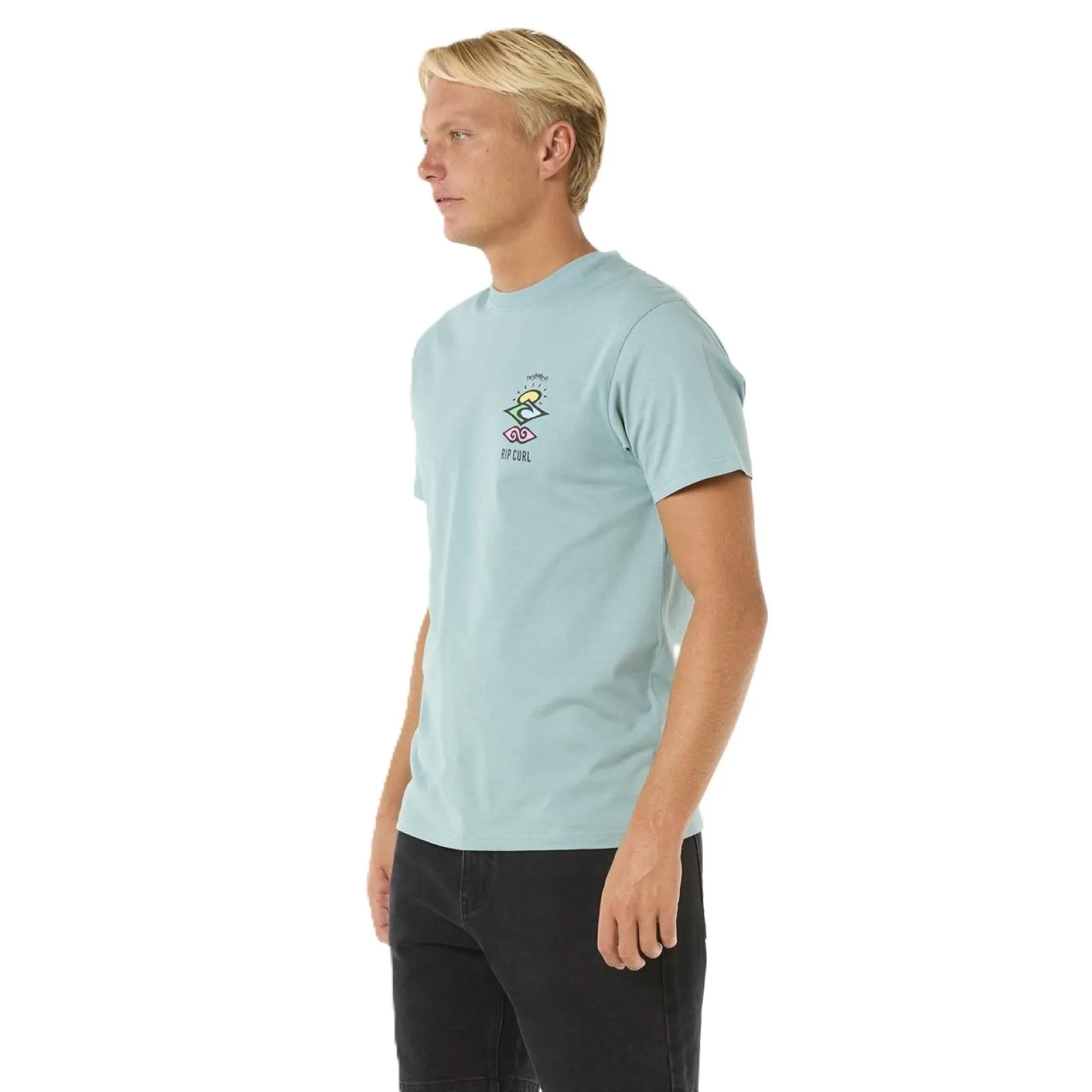 Rip Curl Mens Search Icon Short Sleeve Crew Neck T-Shirt