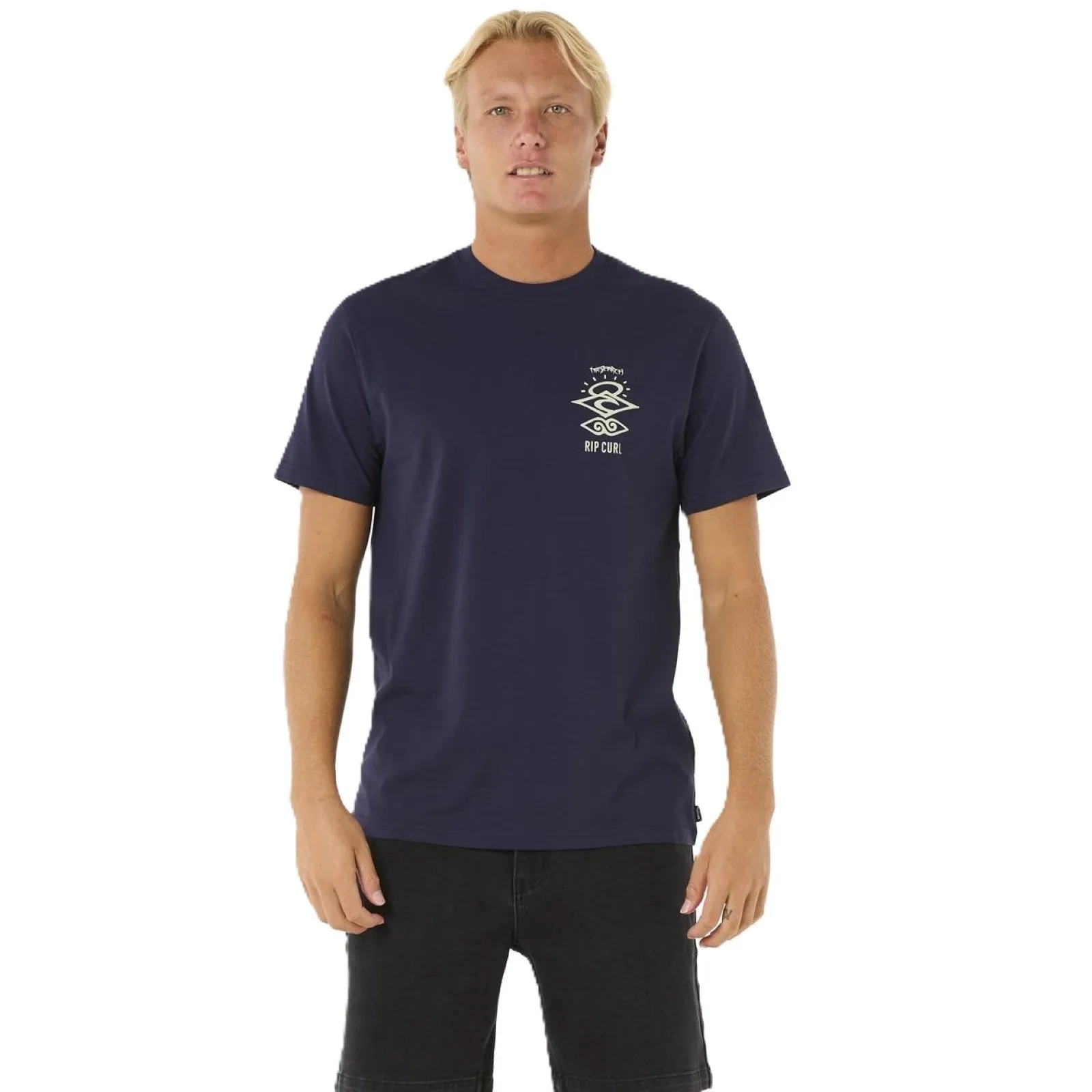 Rip Curl Mens Search Icon Short Sleeve Crew Neck T-Shirt