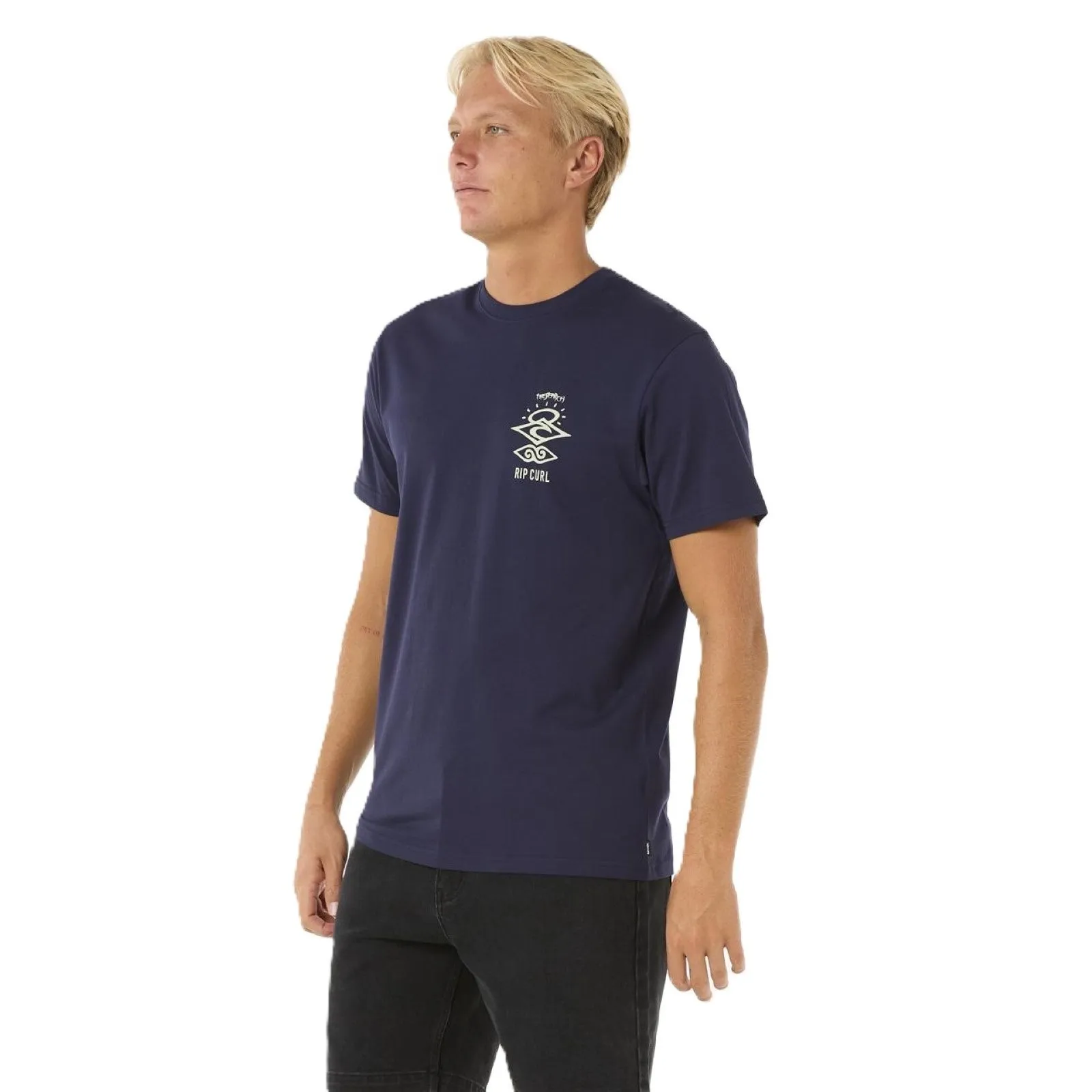 Rip Curl Mens Search Icon Short Sleeve Crew Neck T-Shirt
