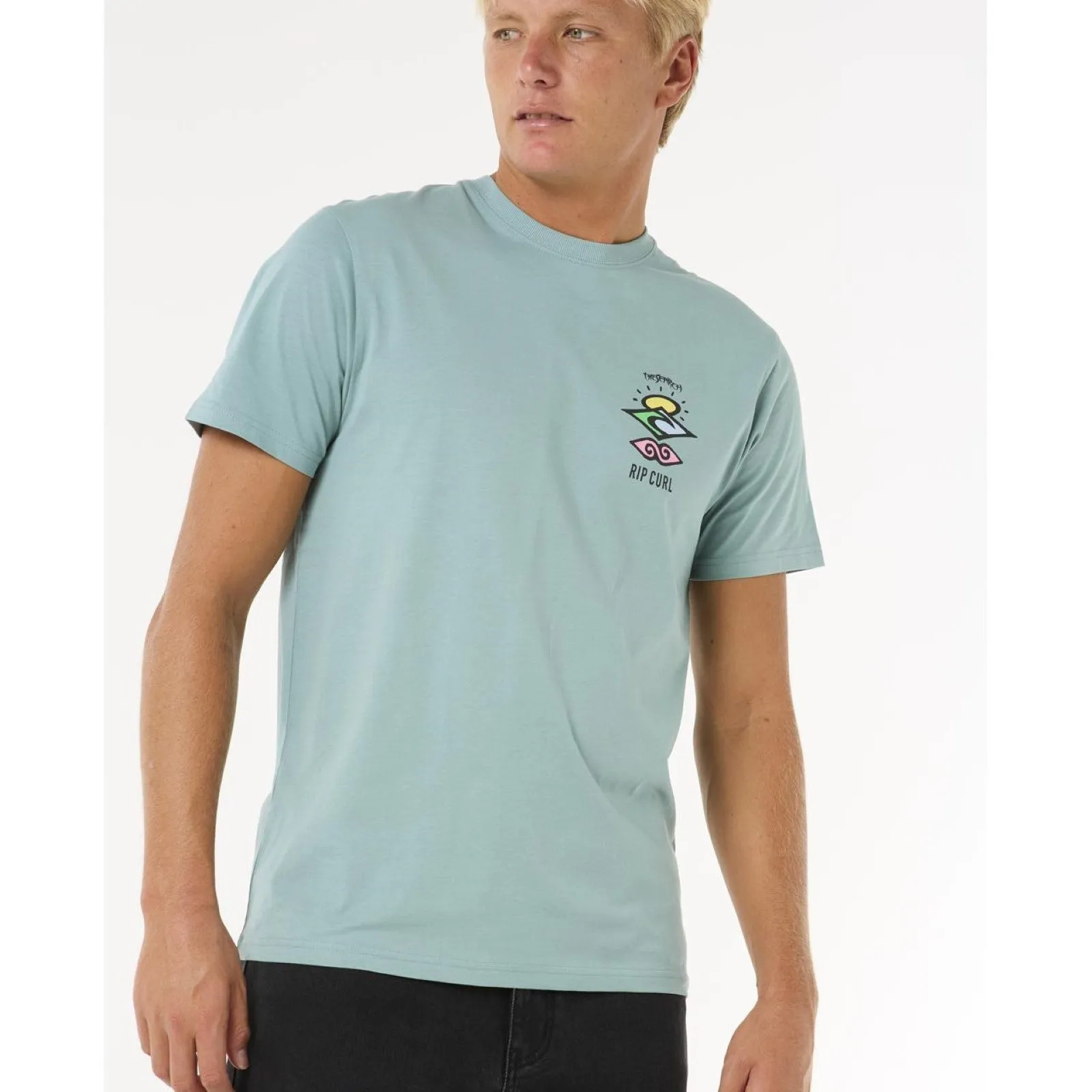 Rip Curl Mens Search Icon Short Sleeve Crew Neck T-Shirt