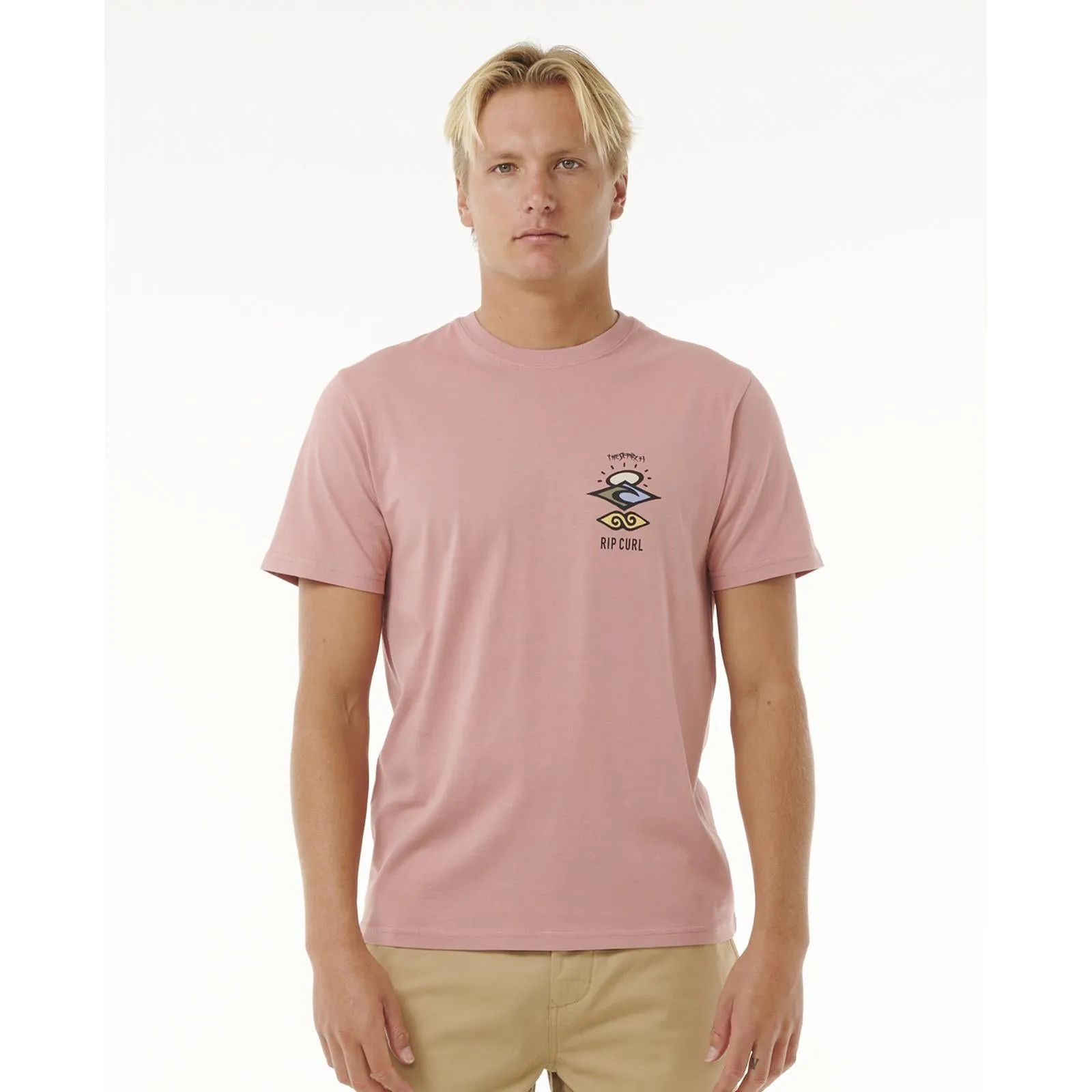 Rip Curl Mens Search Icon Short Sleeve Crew Neck T-Shirt
