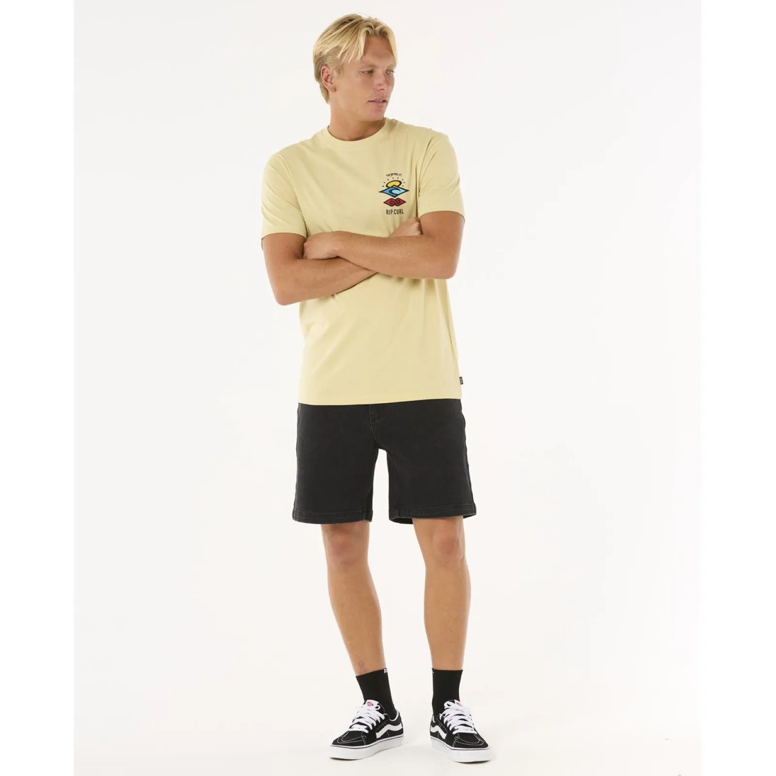 Rip Curl Mens Search Icon Short Sleeve Crew Neck T-Shirt