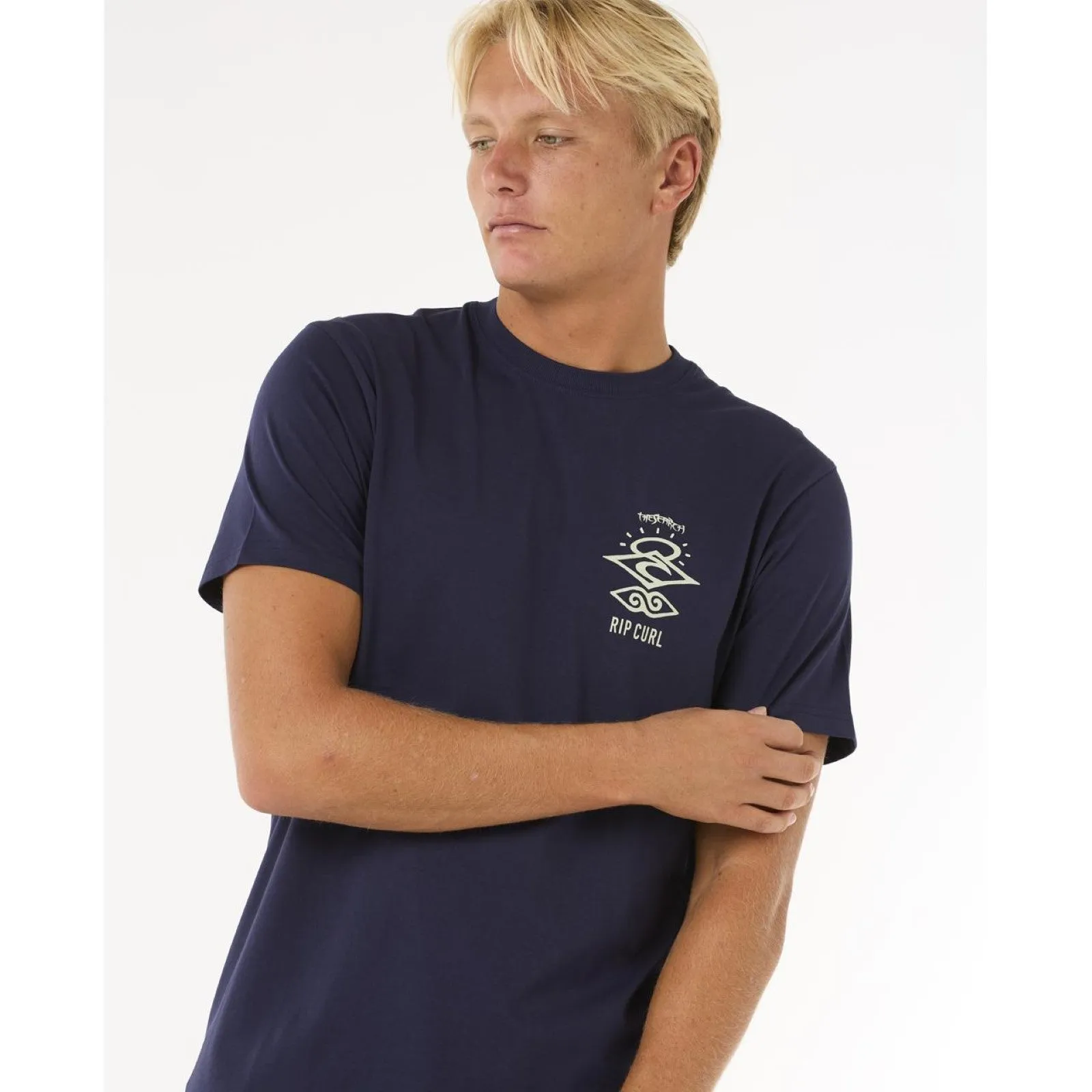 Rip Curl Mens Search Icon Short Sleeve Crew Neck T-Shirt