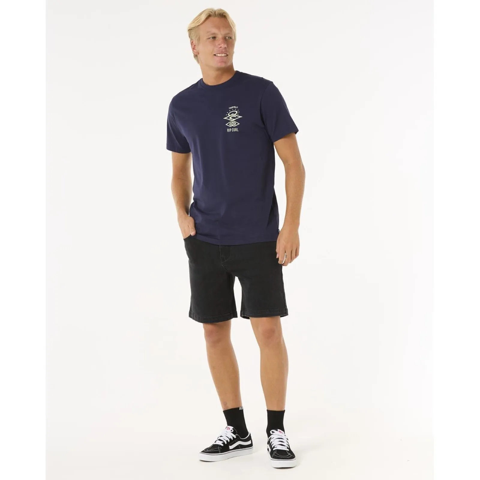 Rip Curl Mens Search Icon Short Sleeve Crew Neck T-Shirt