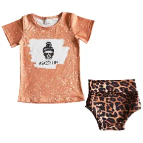 SALE - Baby Girls Western Bummies Outfit Sassy Life Leopard Infant