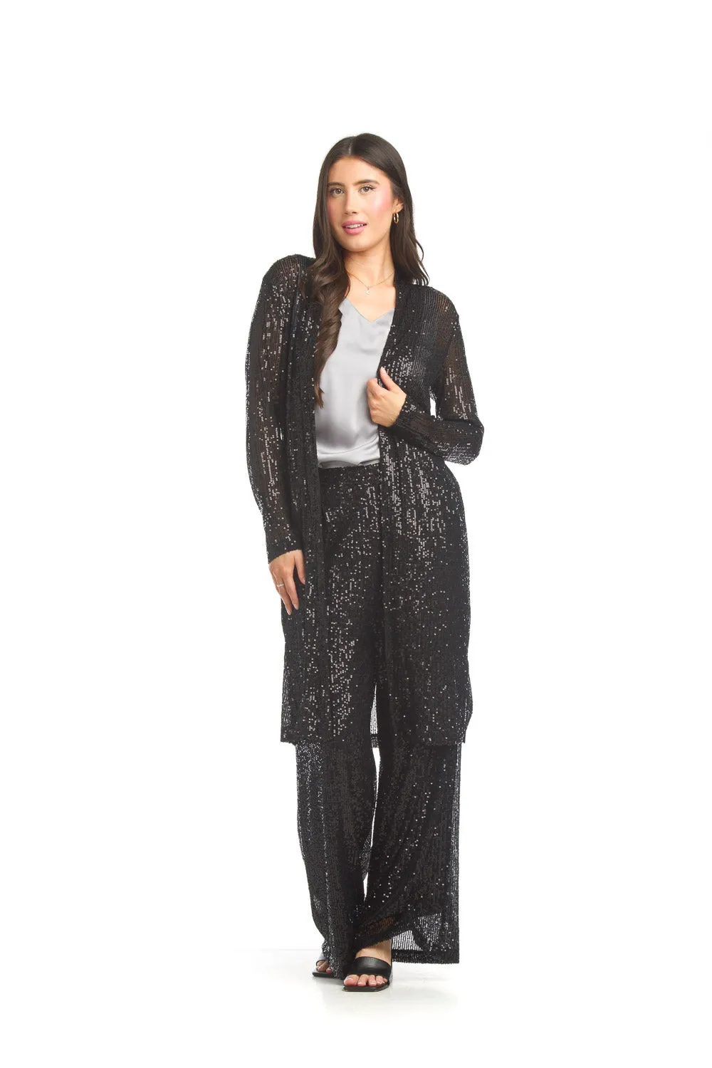 Sequin wide leg pants