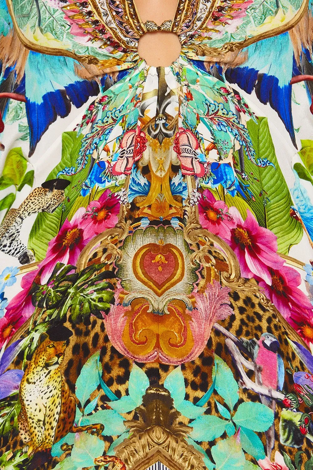 Short Kaftan W/ Hardware- Champagne Coast