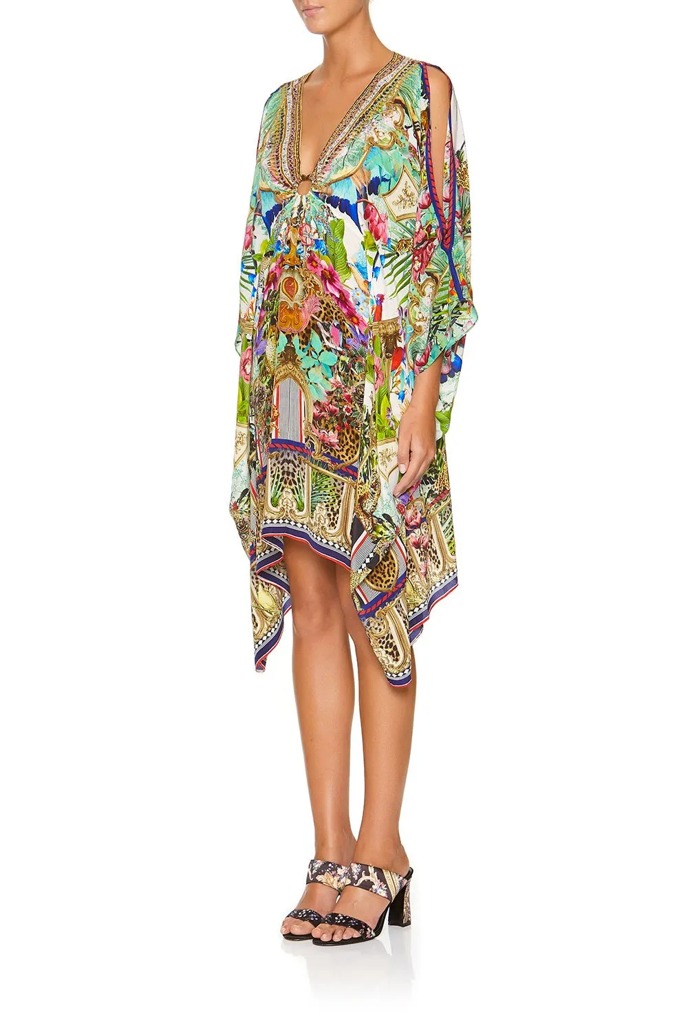 Short Kaftan W/ Hardware- Champagne Coast
