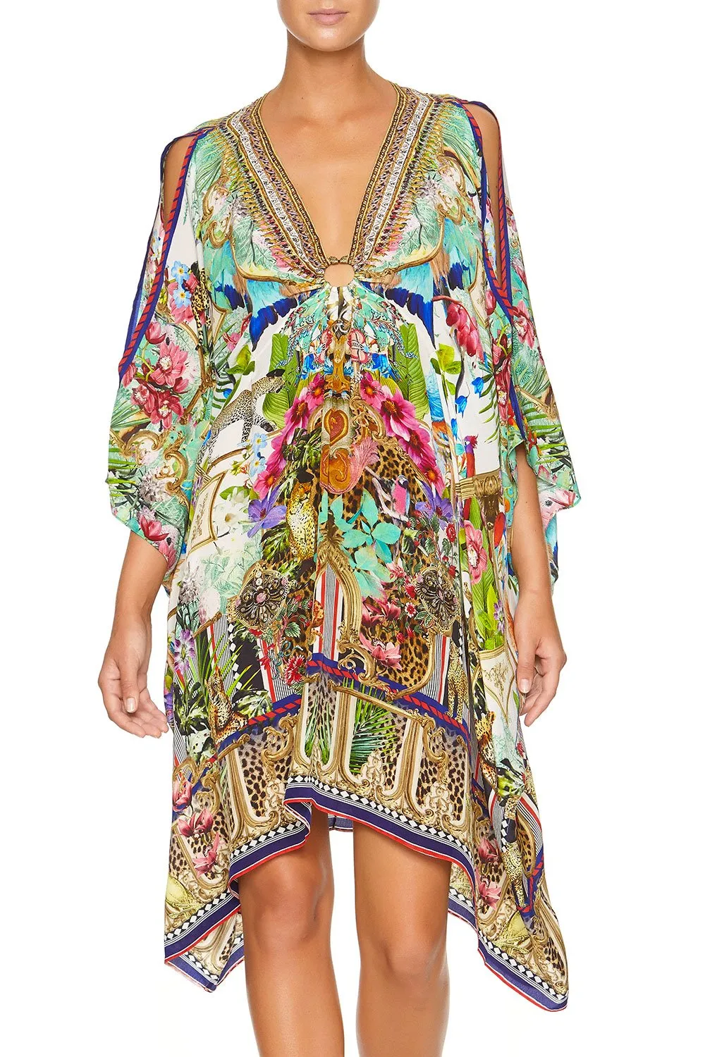 Short Kaftan W/ Hardware- Champagne Coast