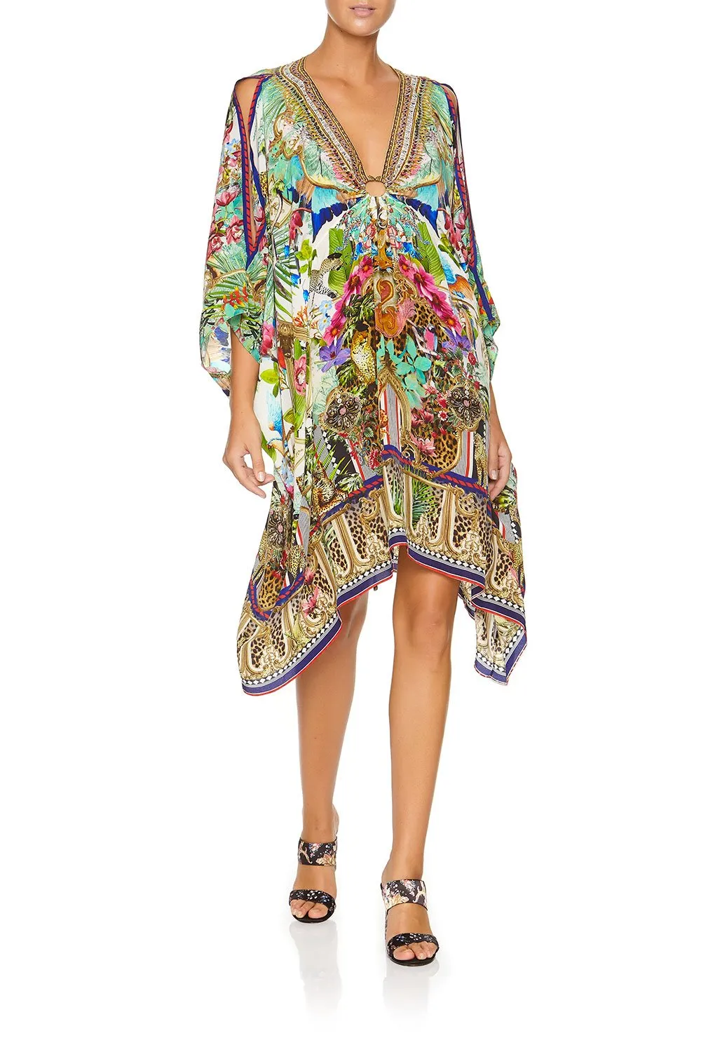 Short Kaftan W/ Hardware- Champagne Coast