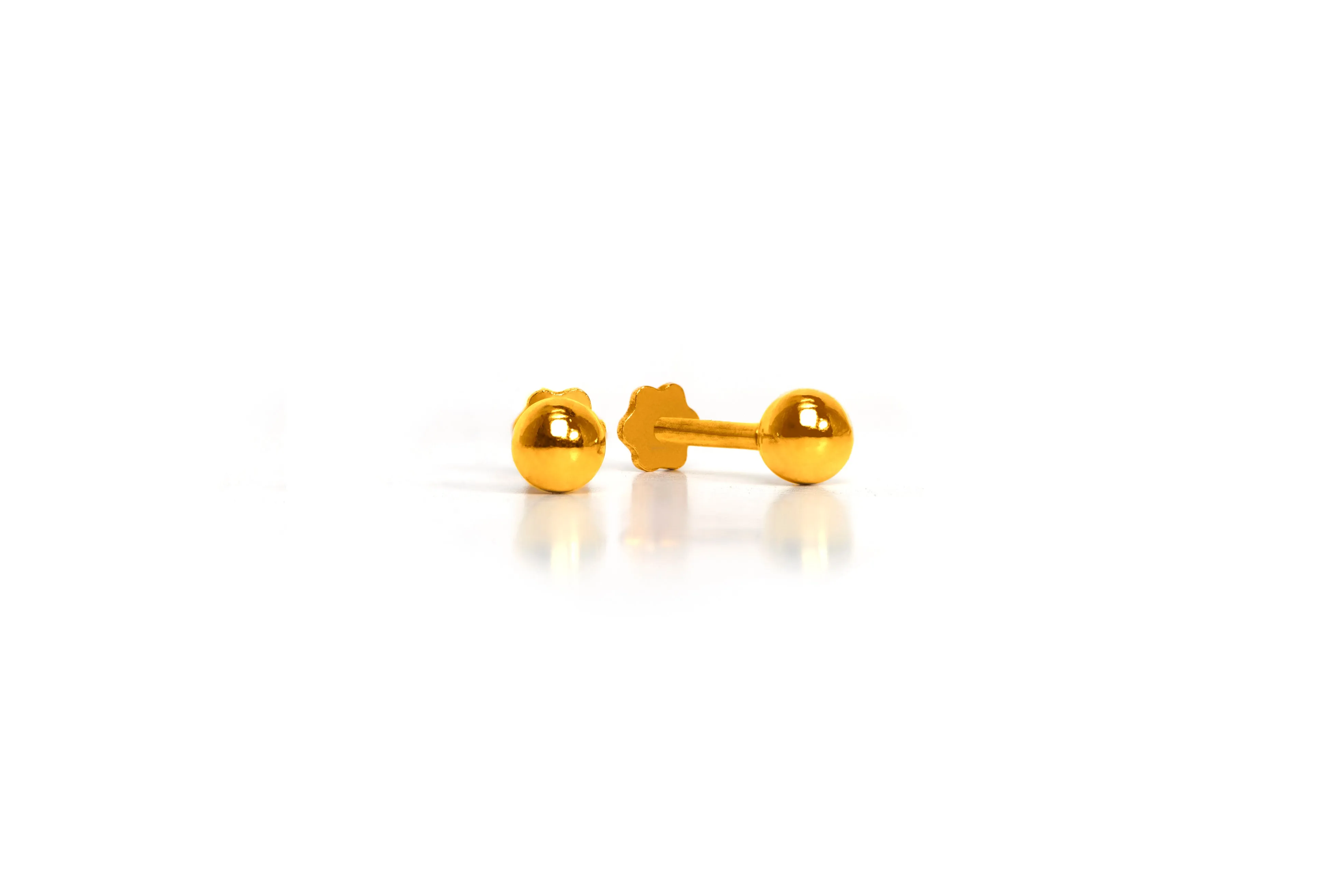 SLEEK 21K GOLD BALL STUDS