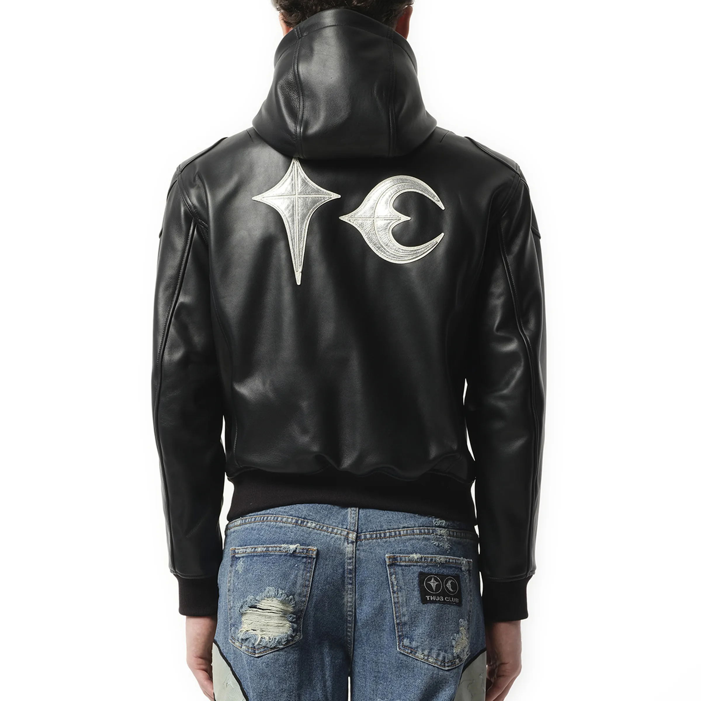 Slim Rock Leather Jacket in Black