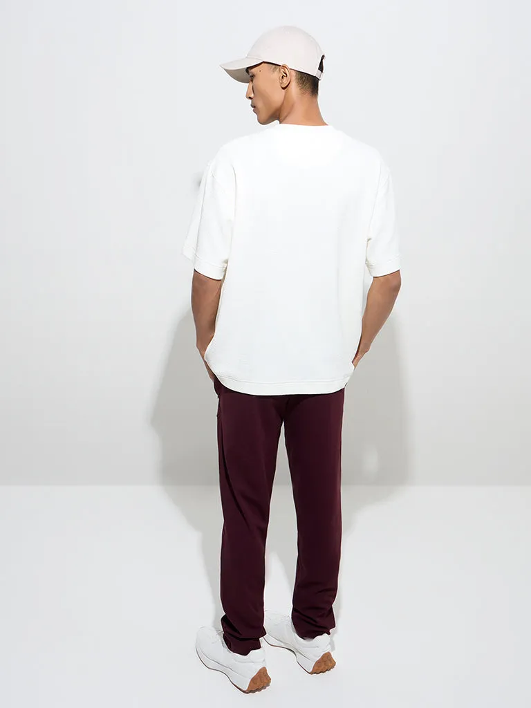 Studiofit Wine Relaxed-Fit Mid-Rise Track Pants